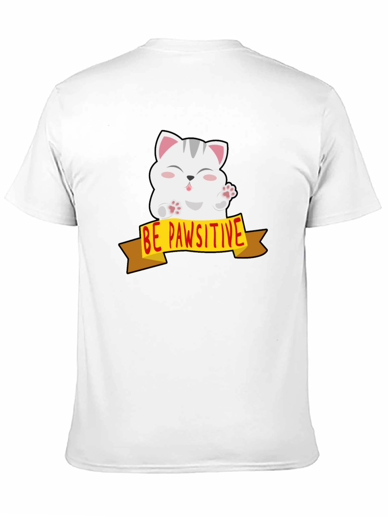 Be Pawsitive Cat Graphic Tee - Mens Black T-Shirt