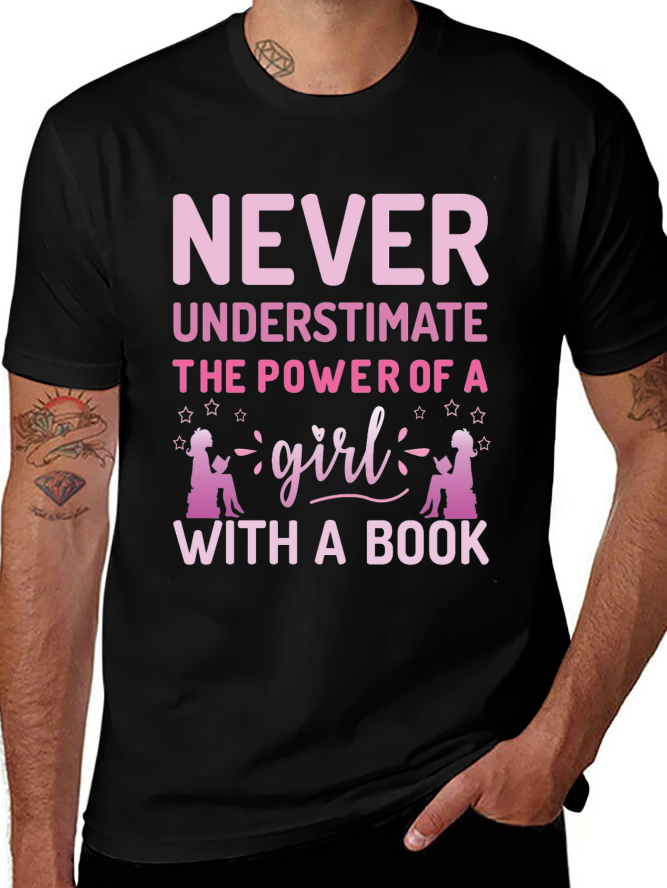 Never Underestimate Girl Book T-Shirt
