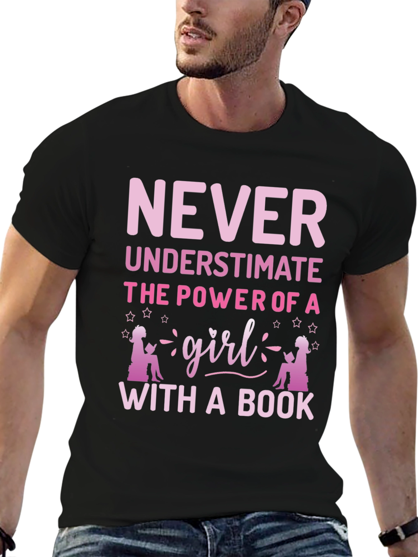 Never Underestimate Girl Book T-Shirt