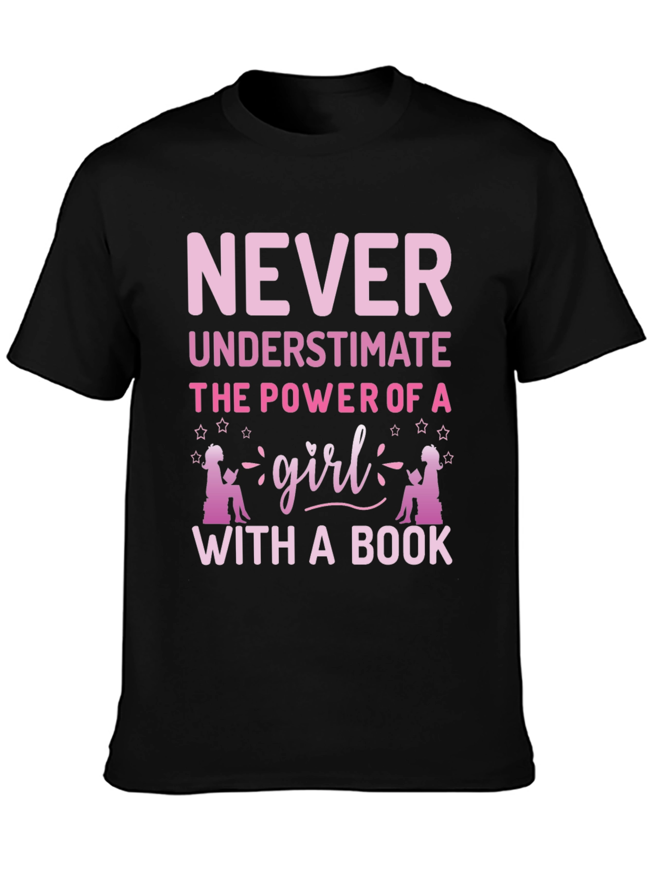 Never Underestimate Girl Book T-Shirt
