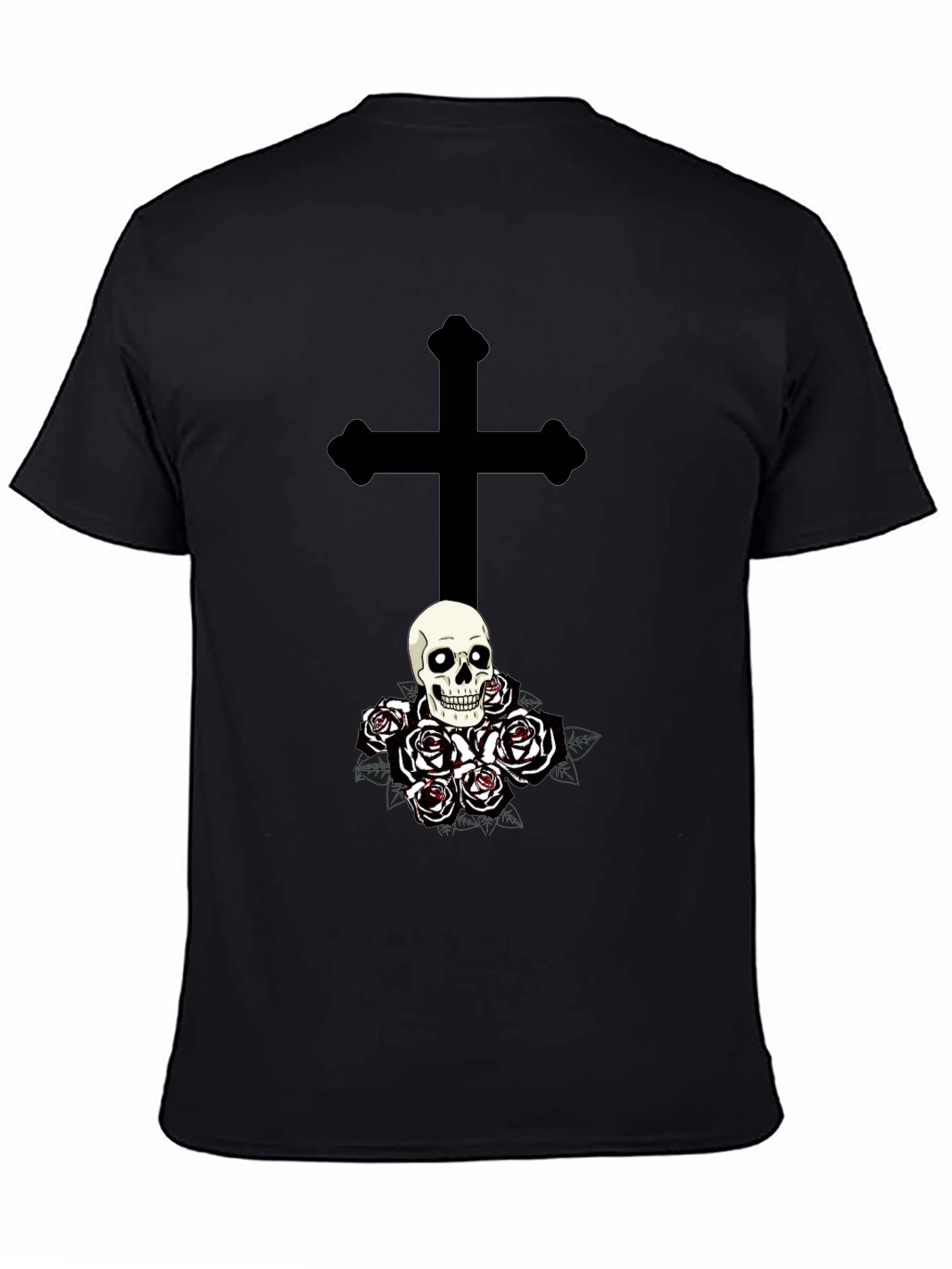 Skull & Roses Graphic Tee - Gothic Style