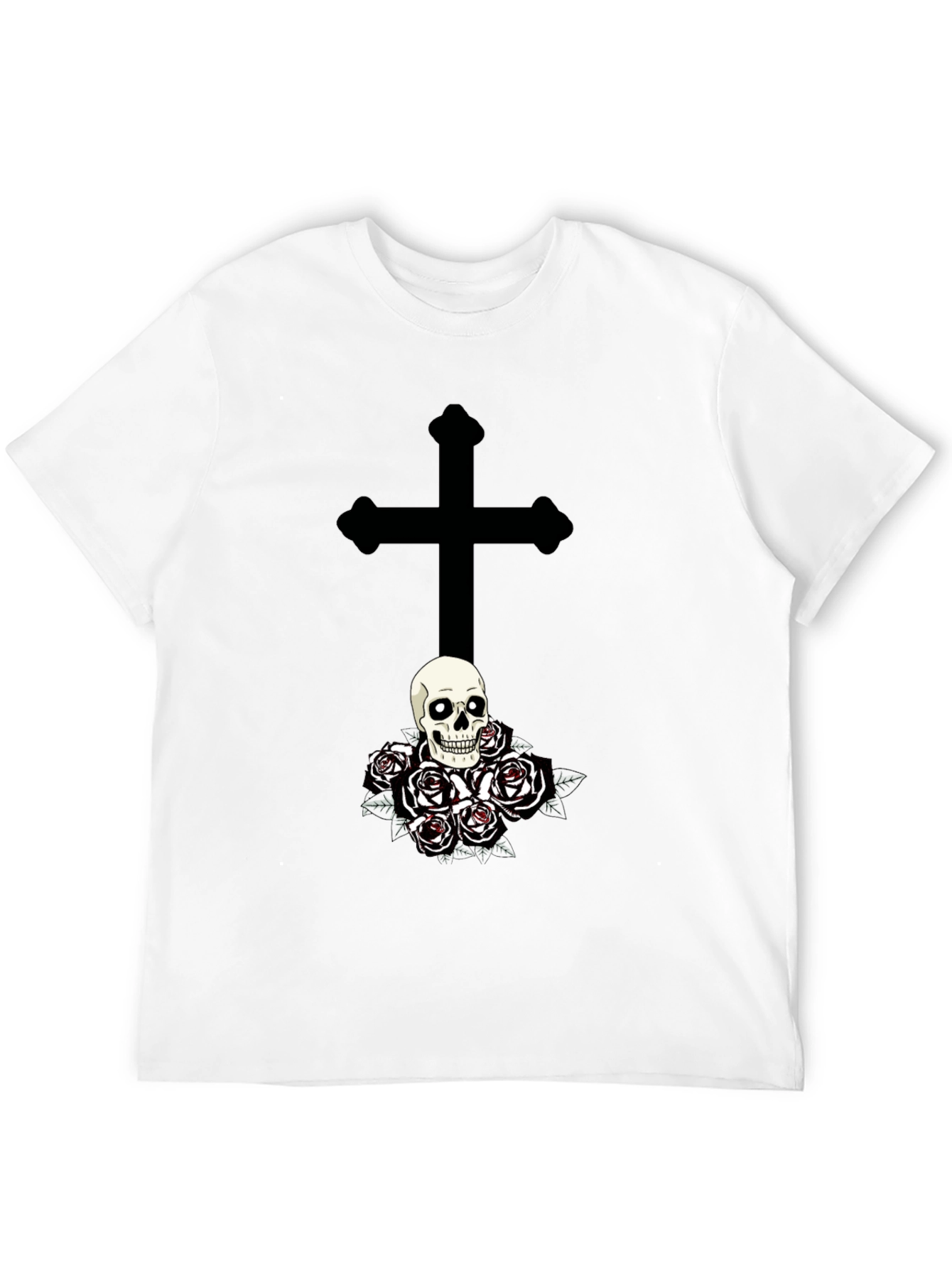 Skull & Roses Graphic Tee - Gothic Style