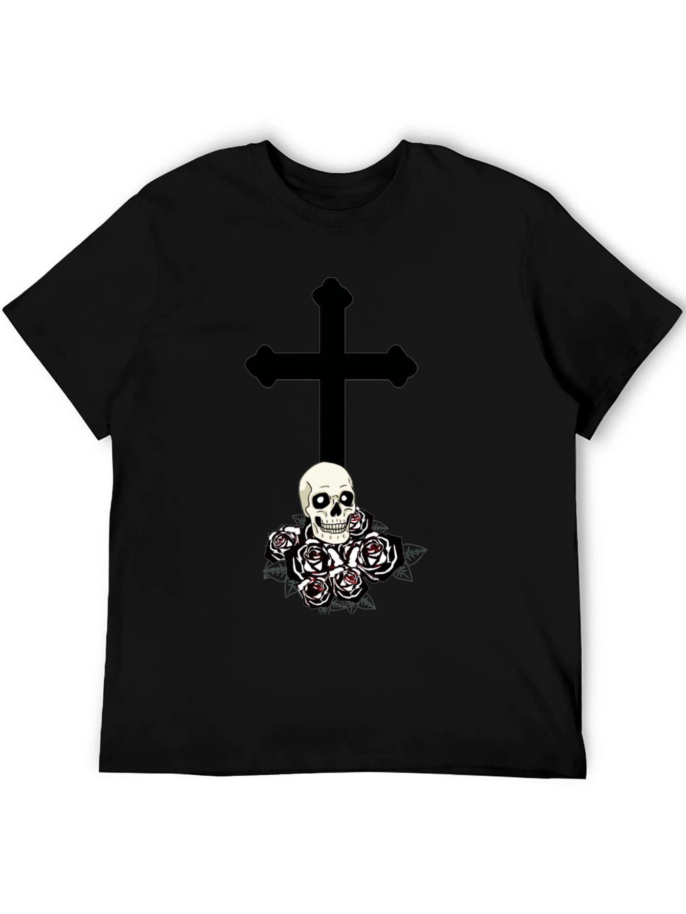 Skull & Roses Graphic Tee - Gothic Style