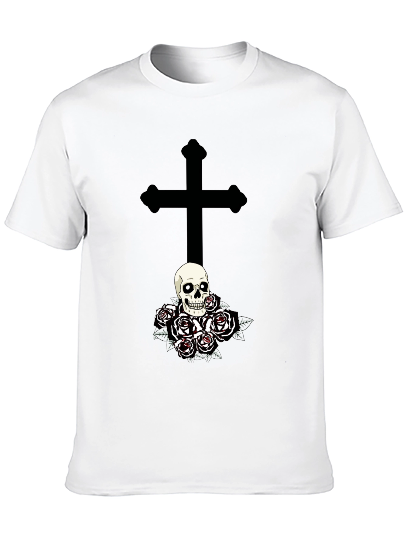 Skull & Roses Graphic Tee - Gothic Style