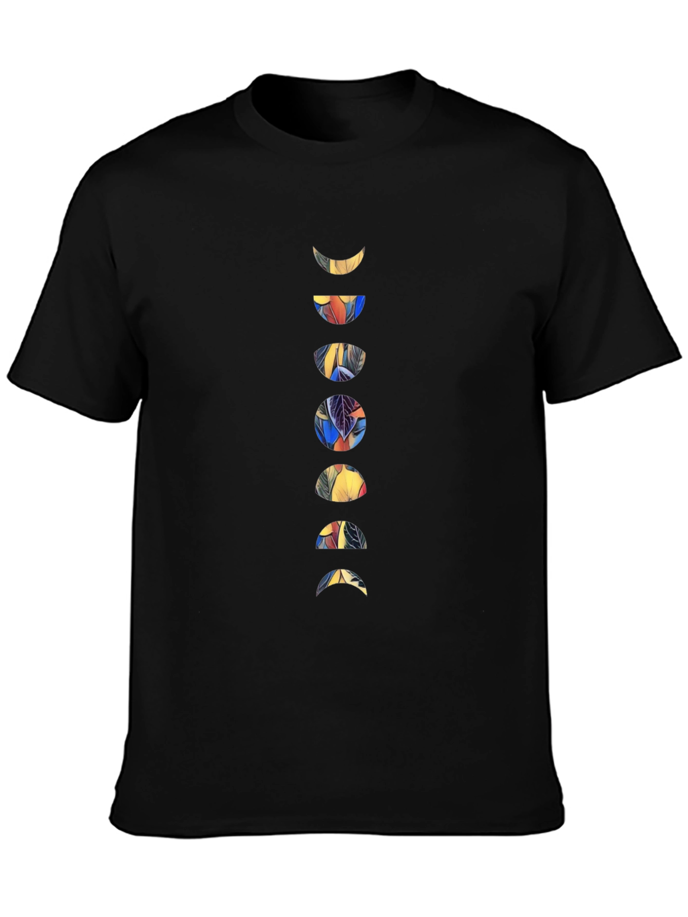 Moon Phases Graphic Black T-Shirt