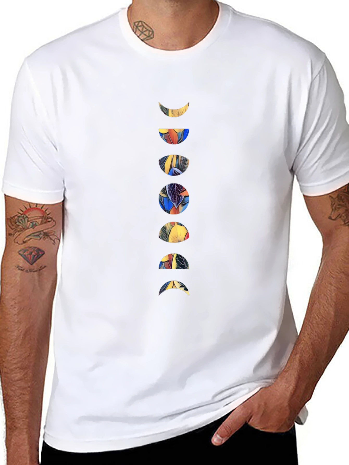 Moon Phases Graphic Black T-Shirt