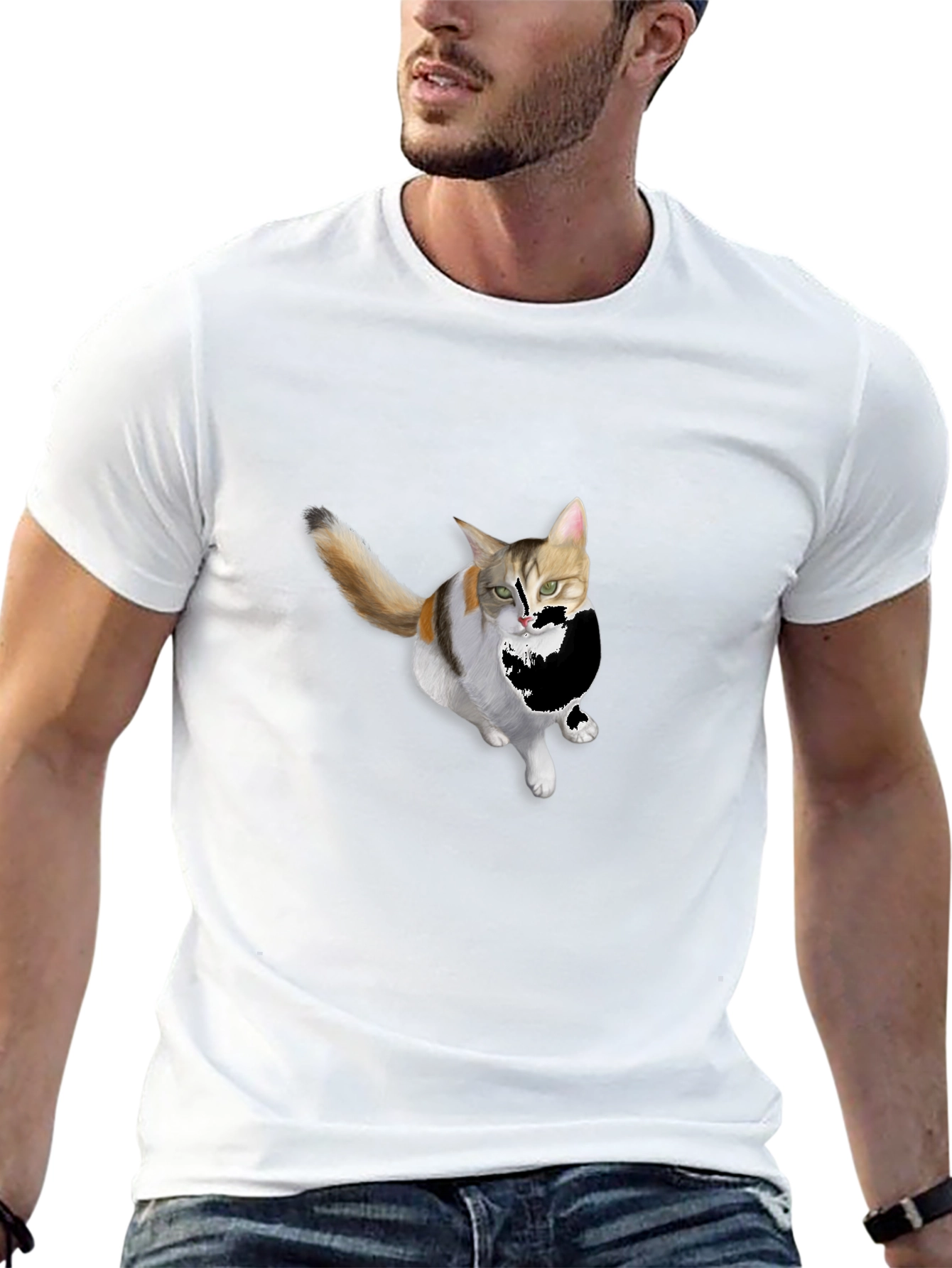 Cat Graphic Black T-Shirt