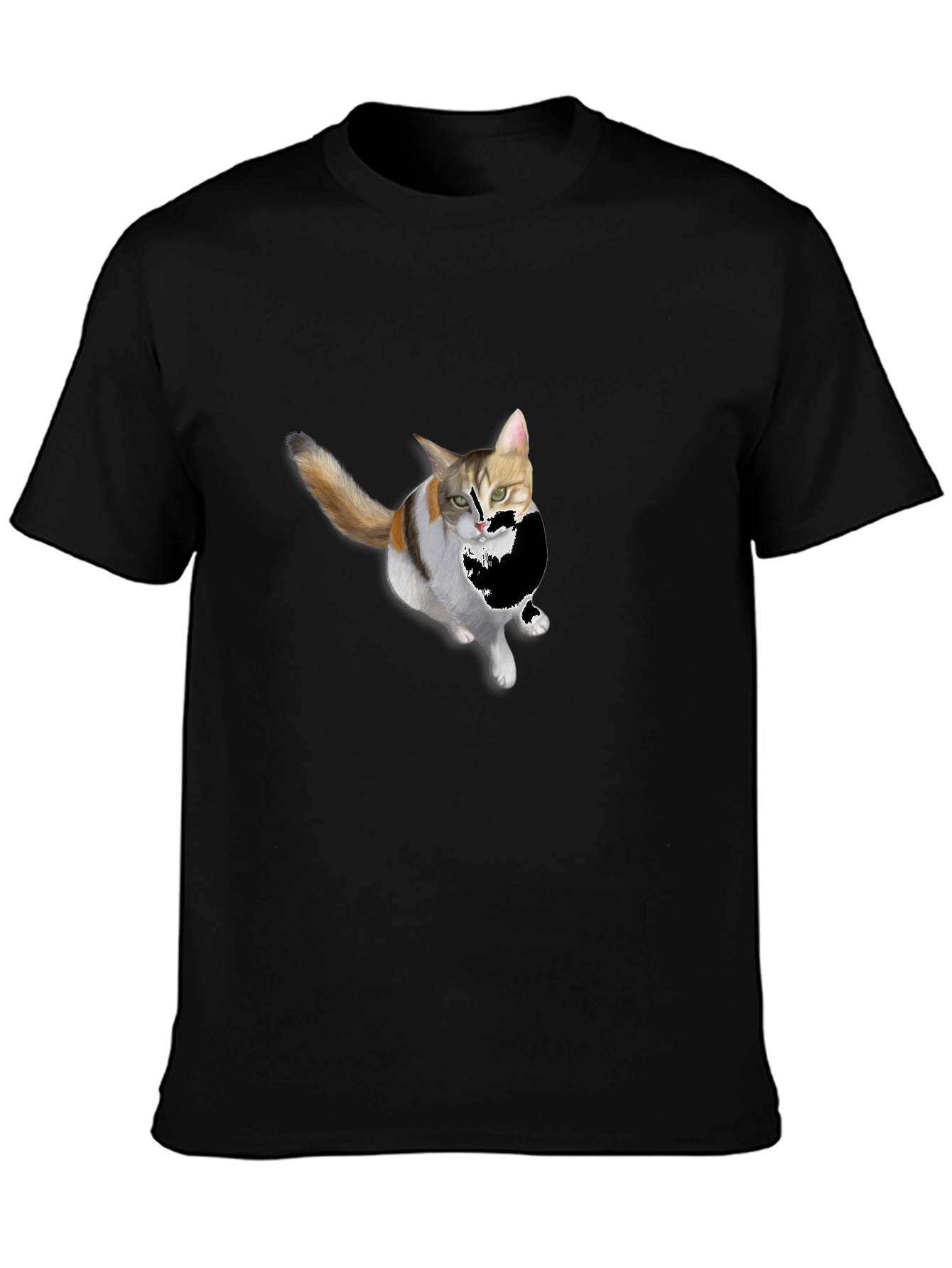 Cat Graphic Black T-Shirt
