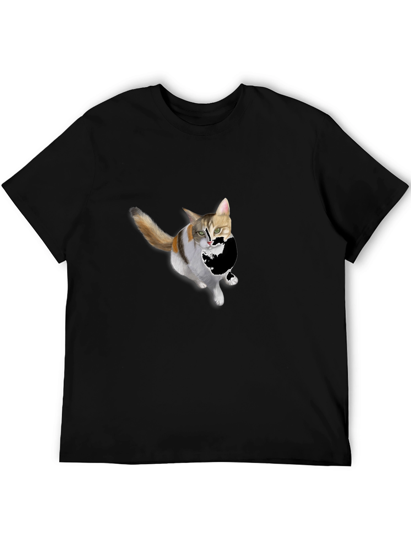 Cat Graphic Black T-Shirt