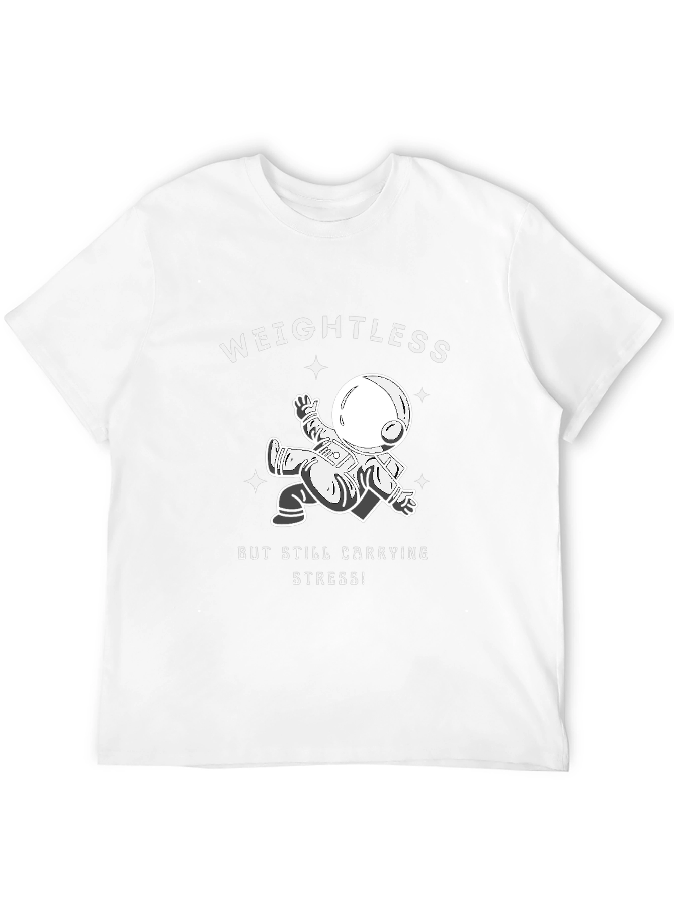 Weightless Astronaut Graphic Print Black T-Shirt