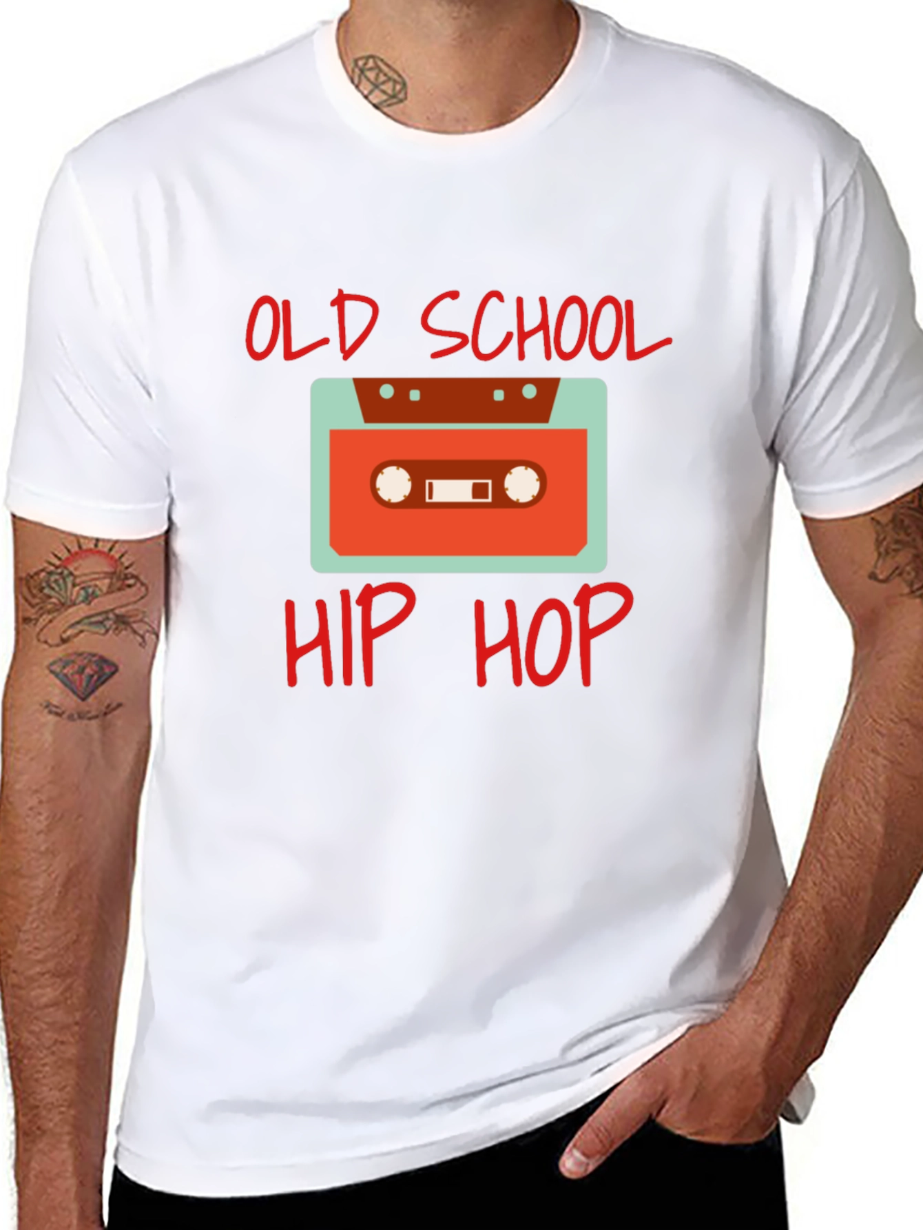 Old School Hip Hop Cassette Tape Graphic Tee