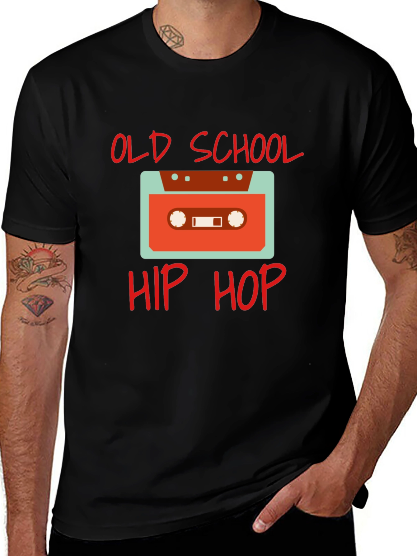 Old School Hip Hop Cassette Tape Graphic Tee