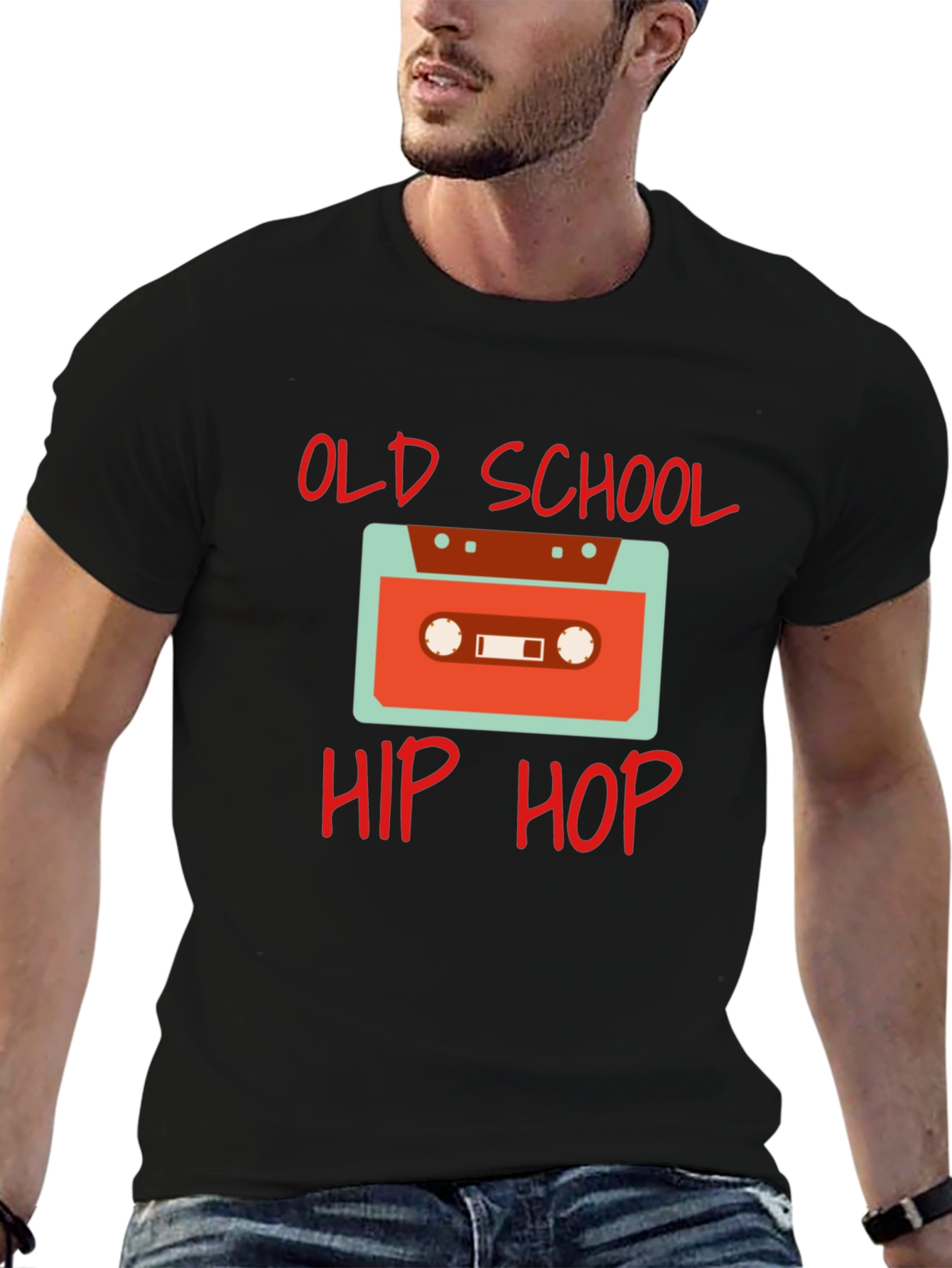 Old School Hip Hop Cassette Tape Graphic Tee