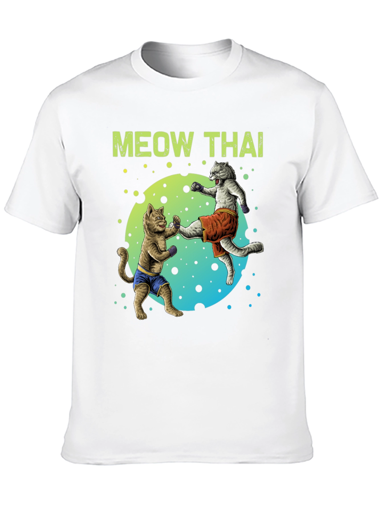 Meow Thai T-Shirt Funny Martial Arts Cats