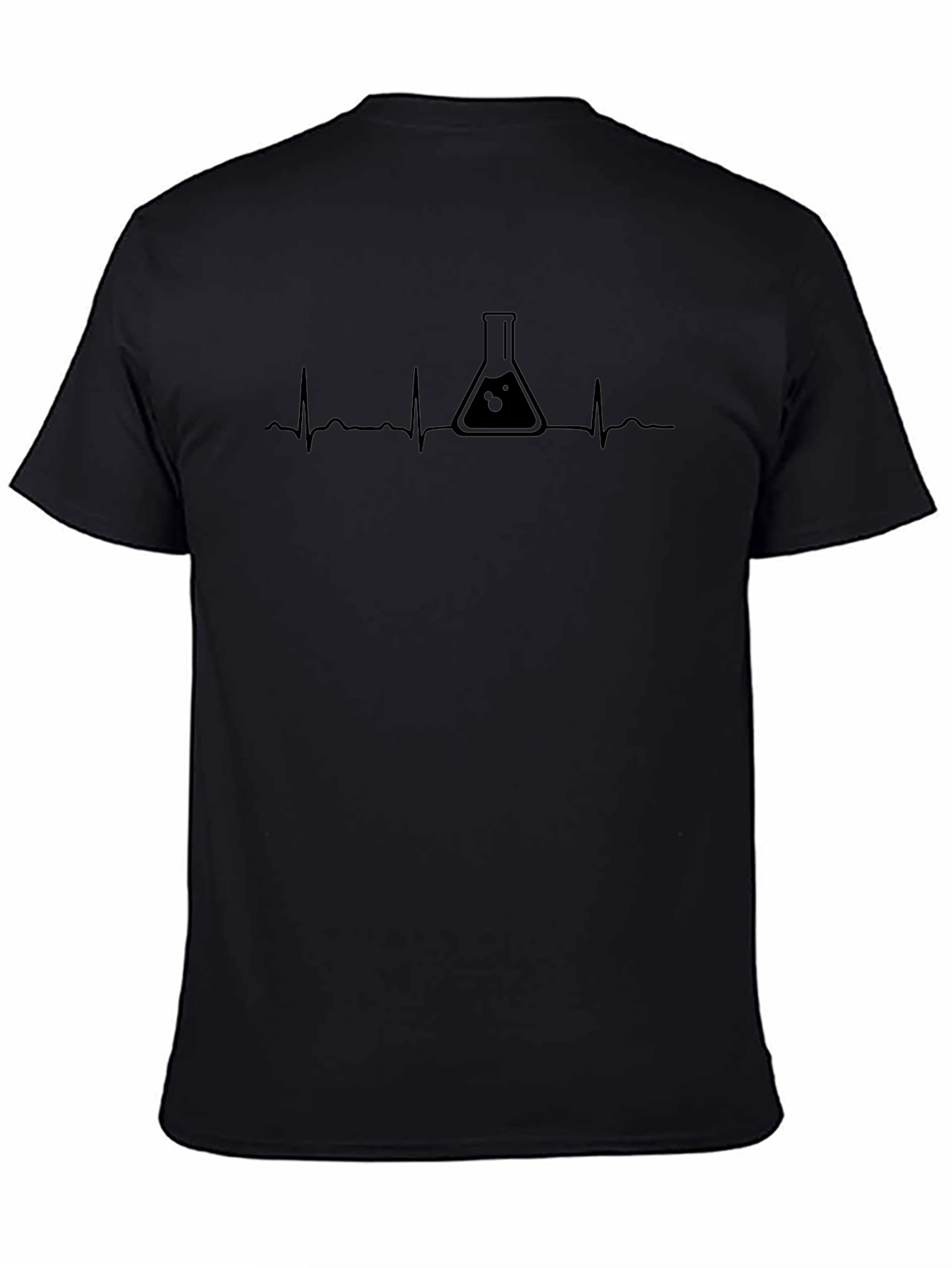 Science Heartbeat Graphic Tee - Black Cotton