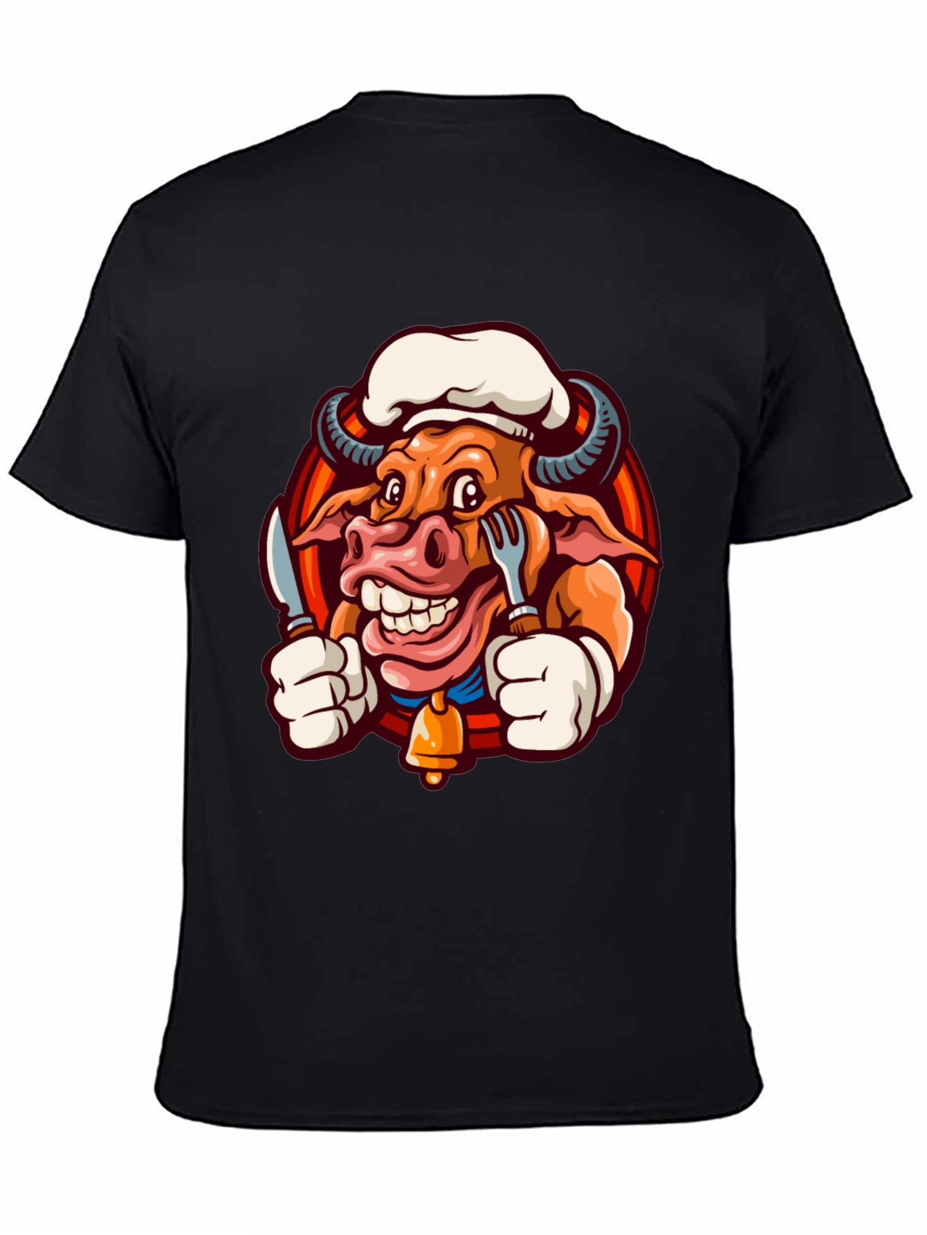 Chef Bull T-Shirt - Funny Cartoon Graphic Tee
