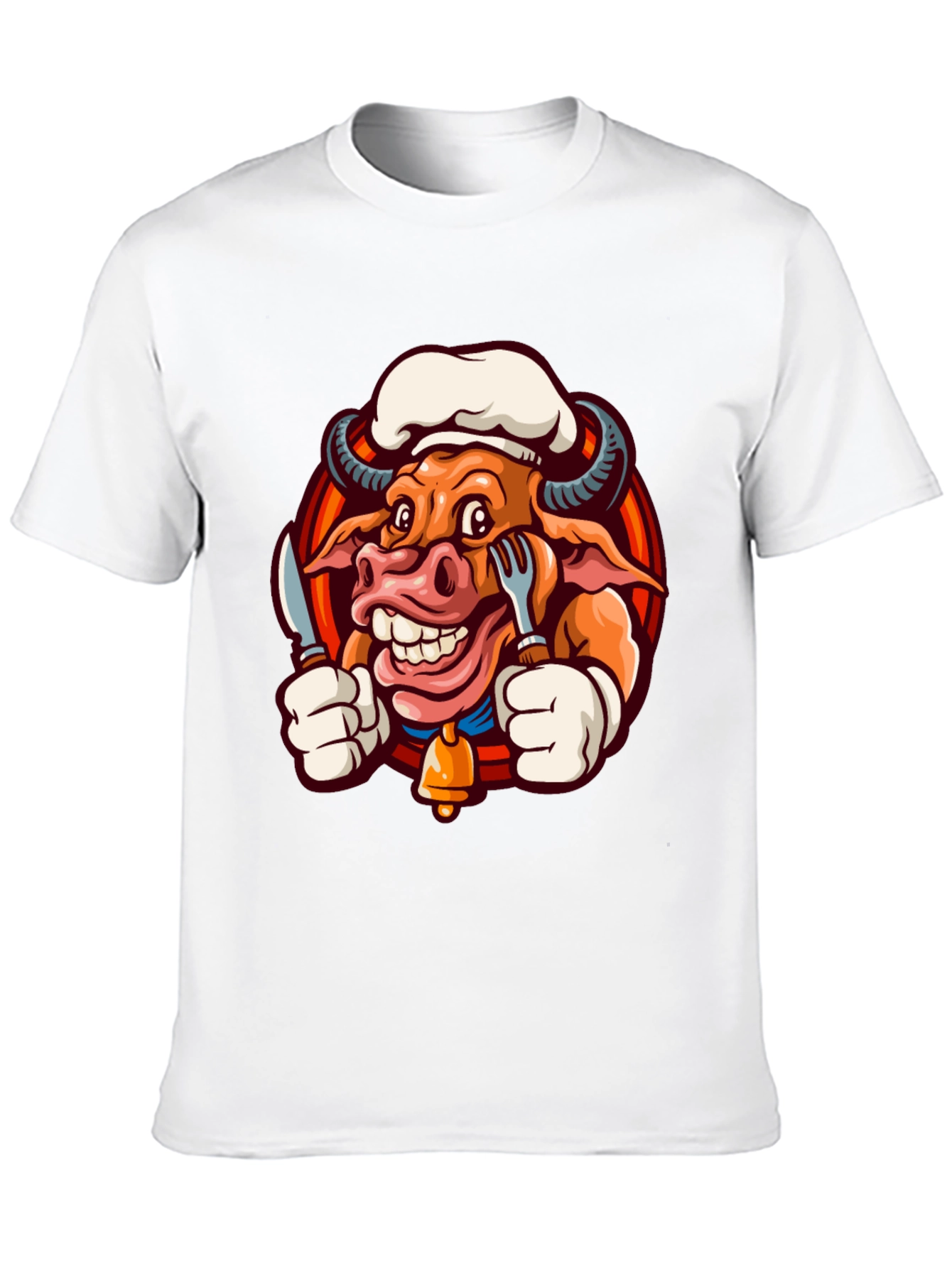 Chef Bull T-Shirt - Funny Cartoon Graphic Tee