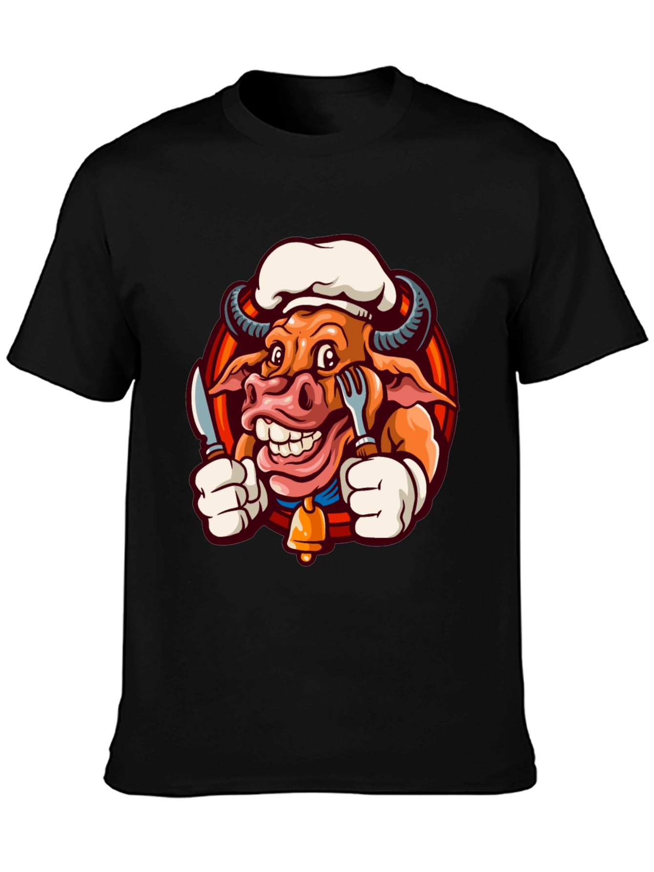 Chef Bull T-Shirt - Funny Cartoon Graphic Tee