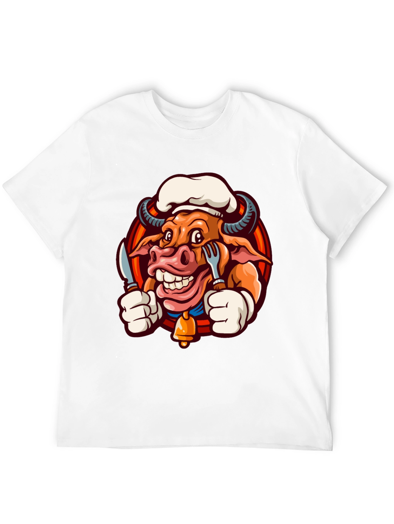 Chef Bull T-Shirt - Funny Cartoon Graphic Tee