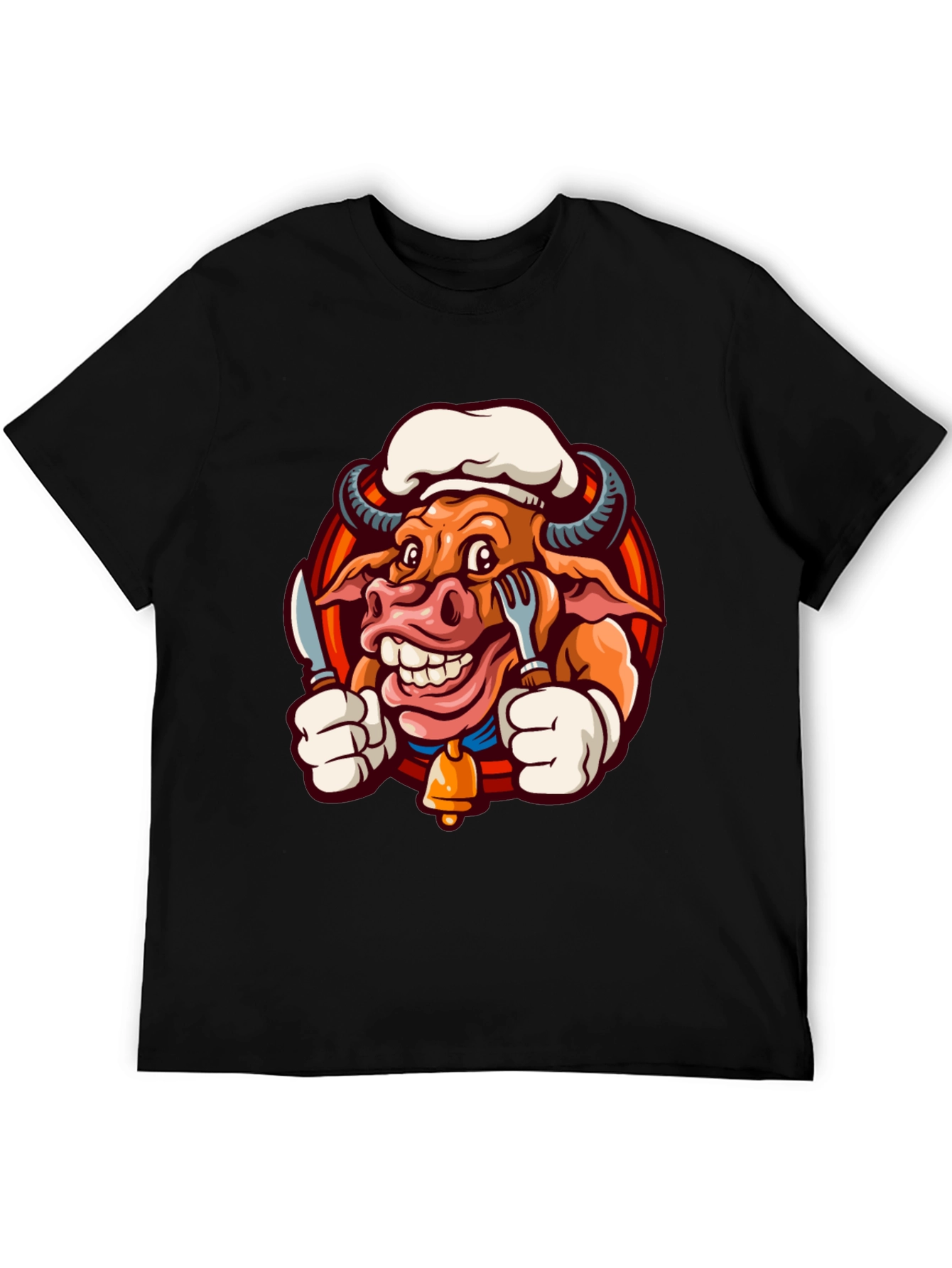 Chef Bull T-Shirt - Funny Cartoon Graphic Tee