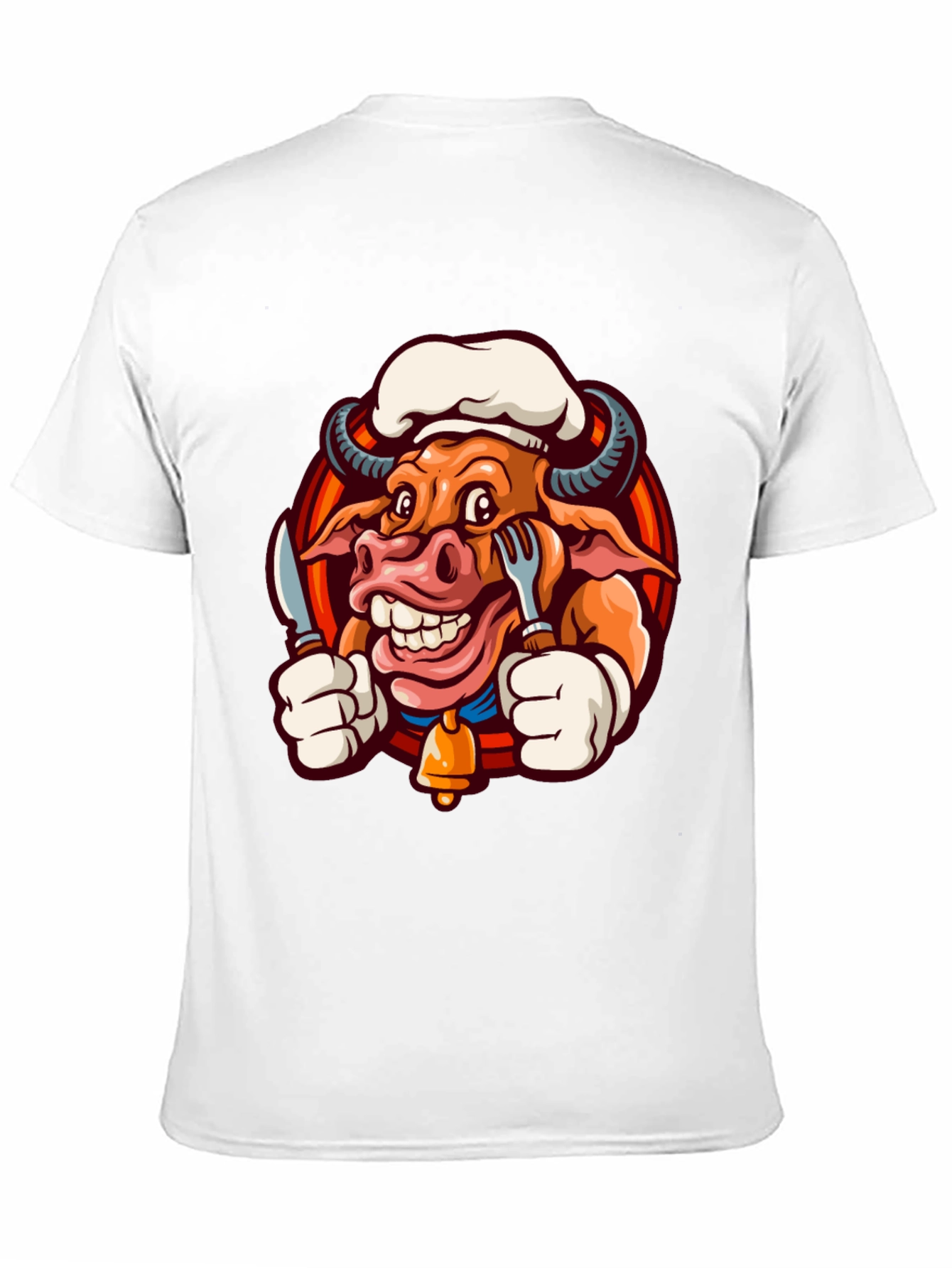 Chef Bull T-Shirt - Funny Cartoon Graphic Tee