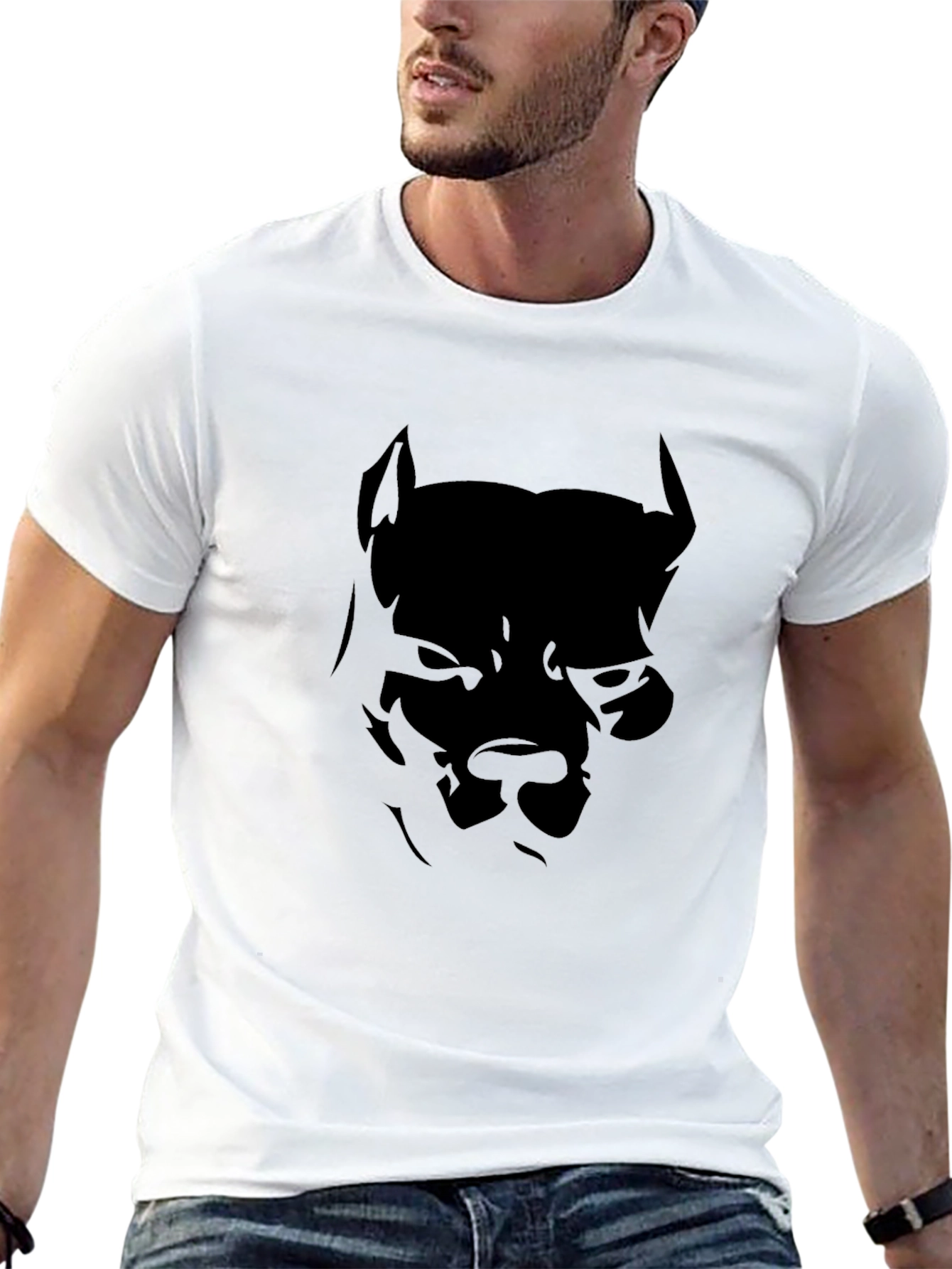 Mens Black Pitbull Graphic Tee - Bold & Stylish