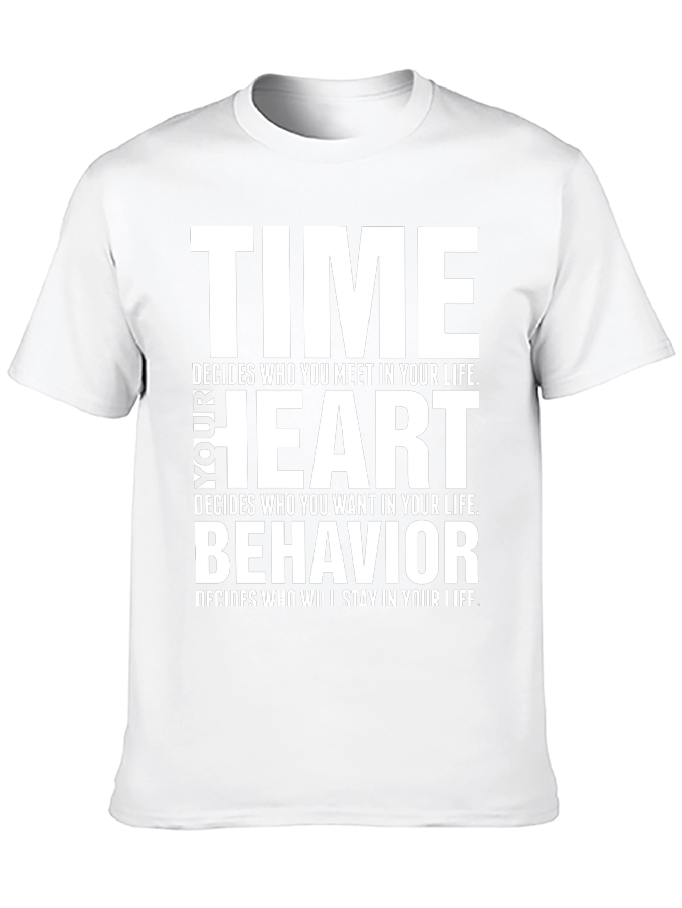 Motivational Time Heart Behavior Black T-Shirt