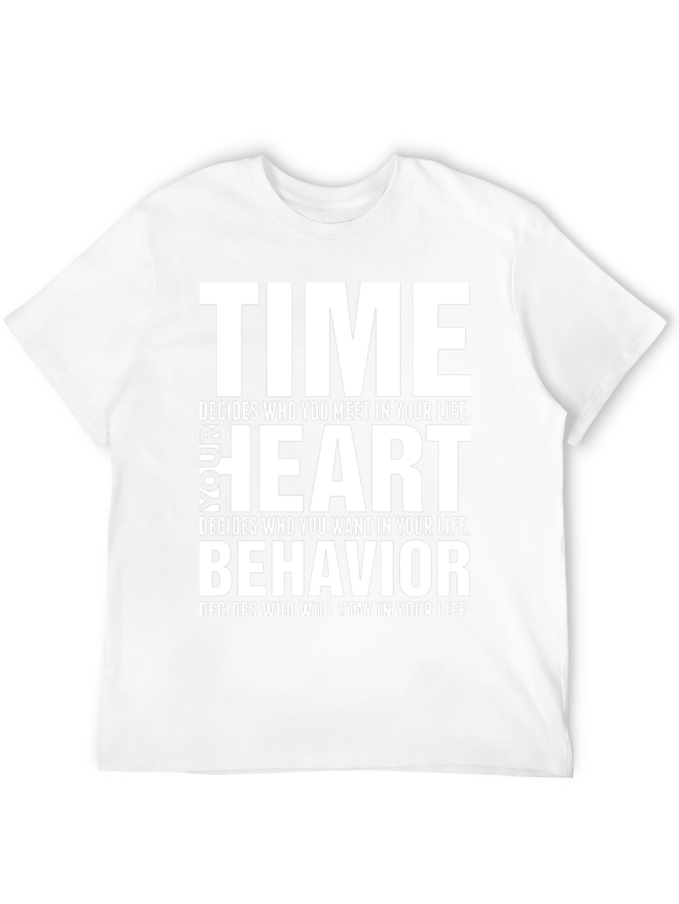 Motivational Time Heart Behavior Black T-Shirt