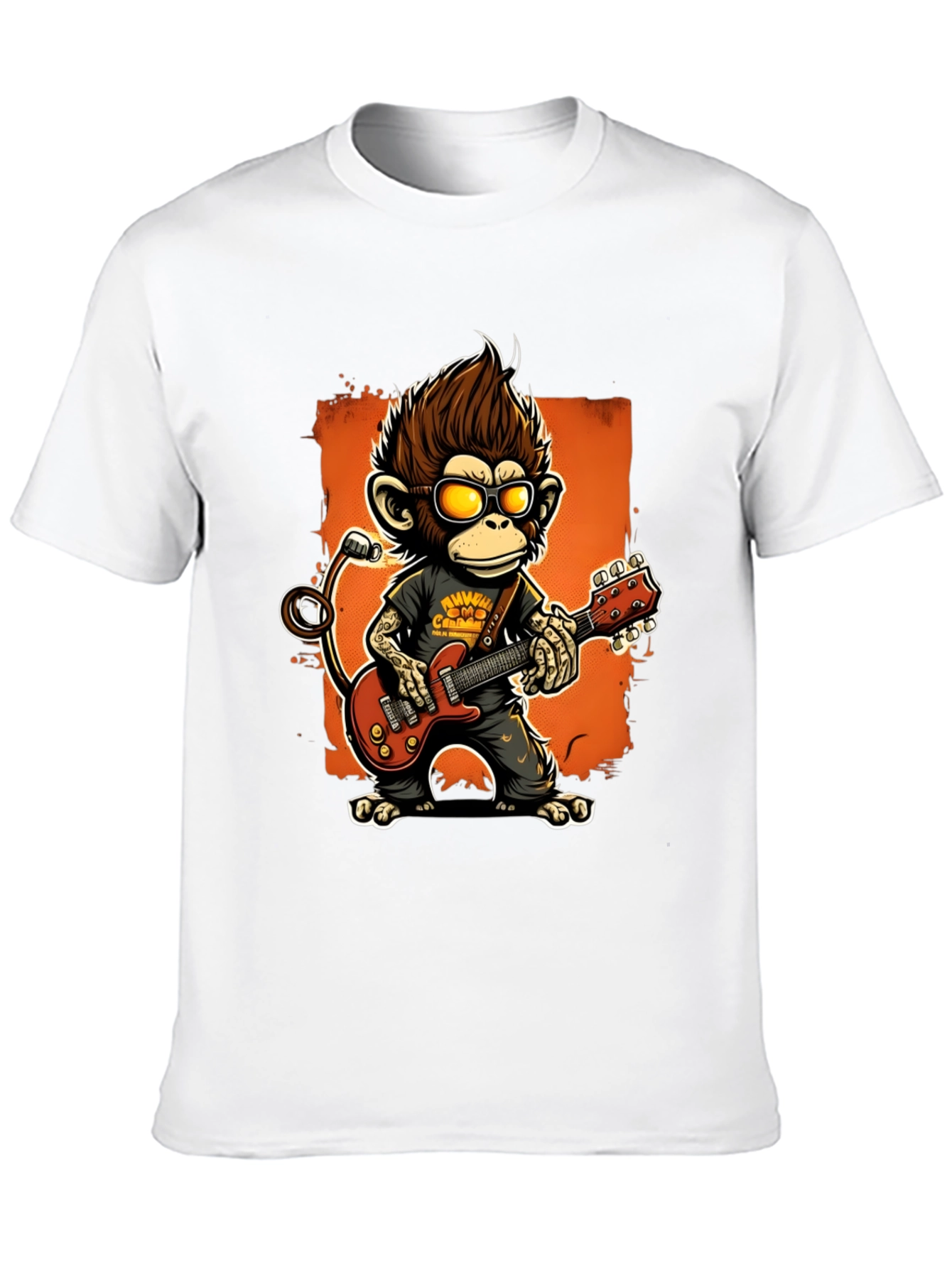 Rockin Monkey Guitarist Graphic Tee