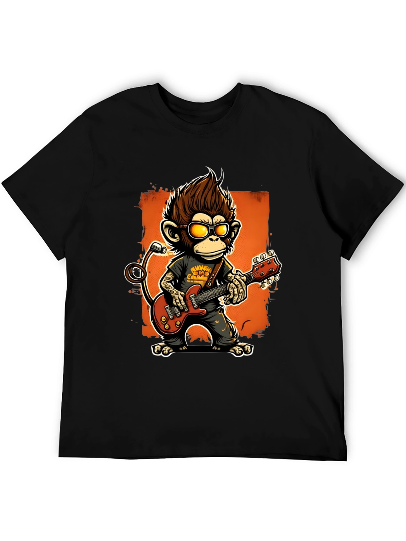 Rockin Monkey Guitarist Graphic Tee