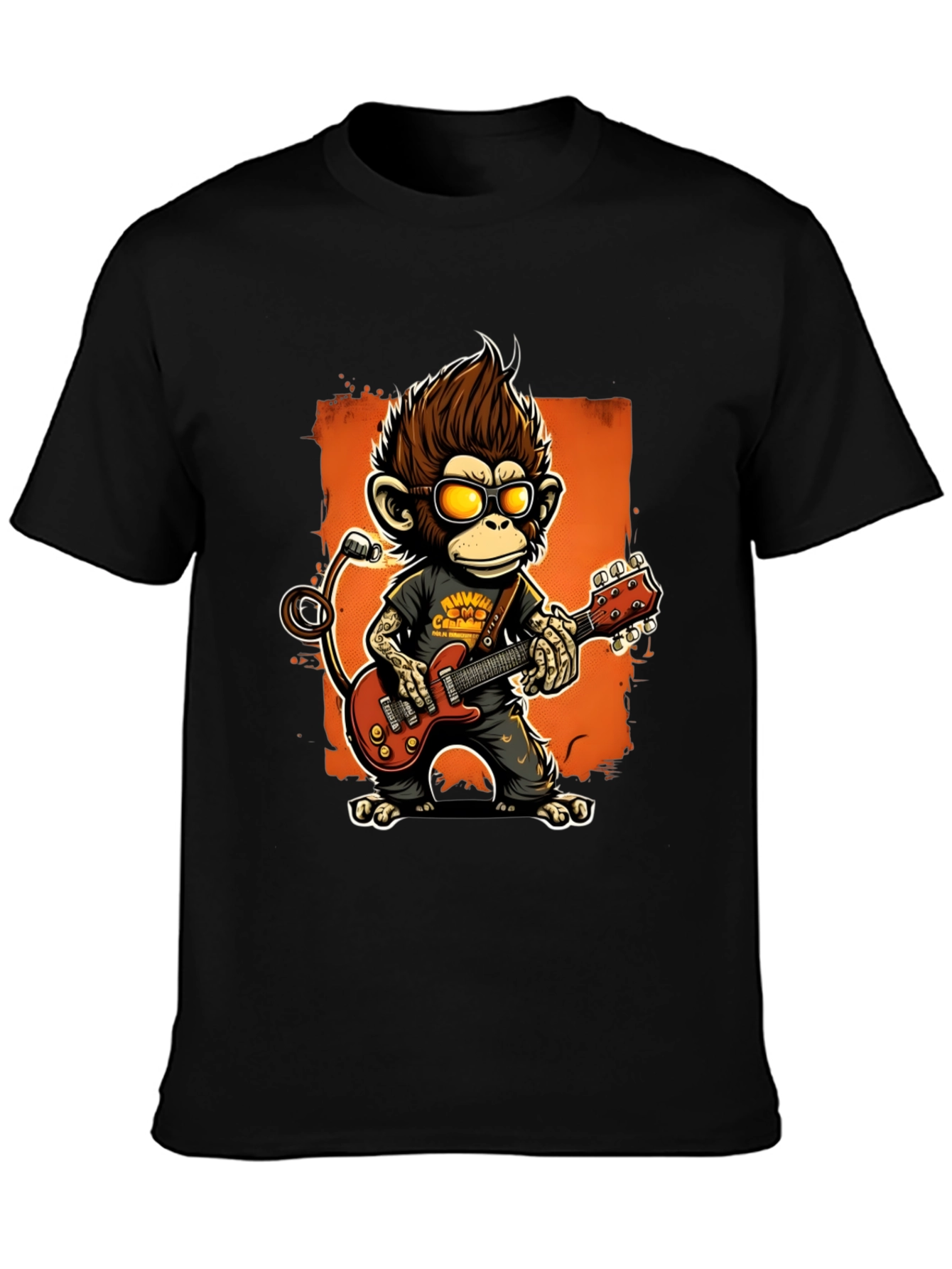 Rockin Monkey Guitarist Graphic Tee