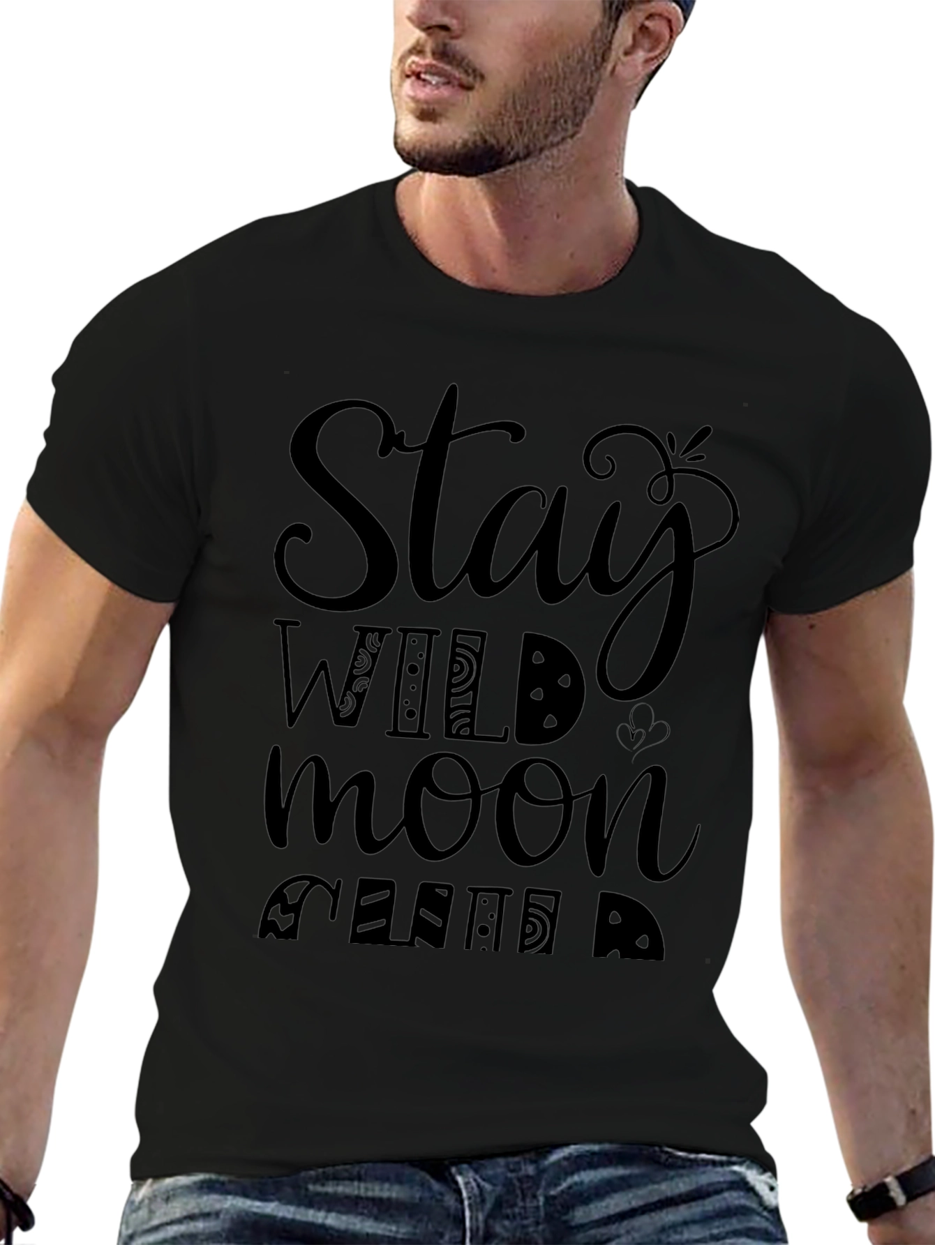 Stay Wild Moon Child T-Shirt - Unisex Black Tee