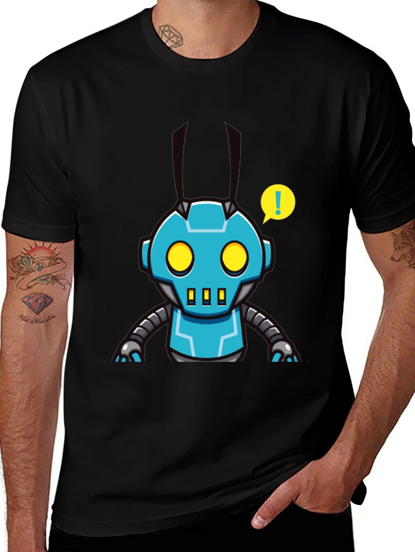 Robot Graphic T-Shirt - Cool Cartoon Design