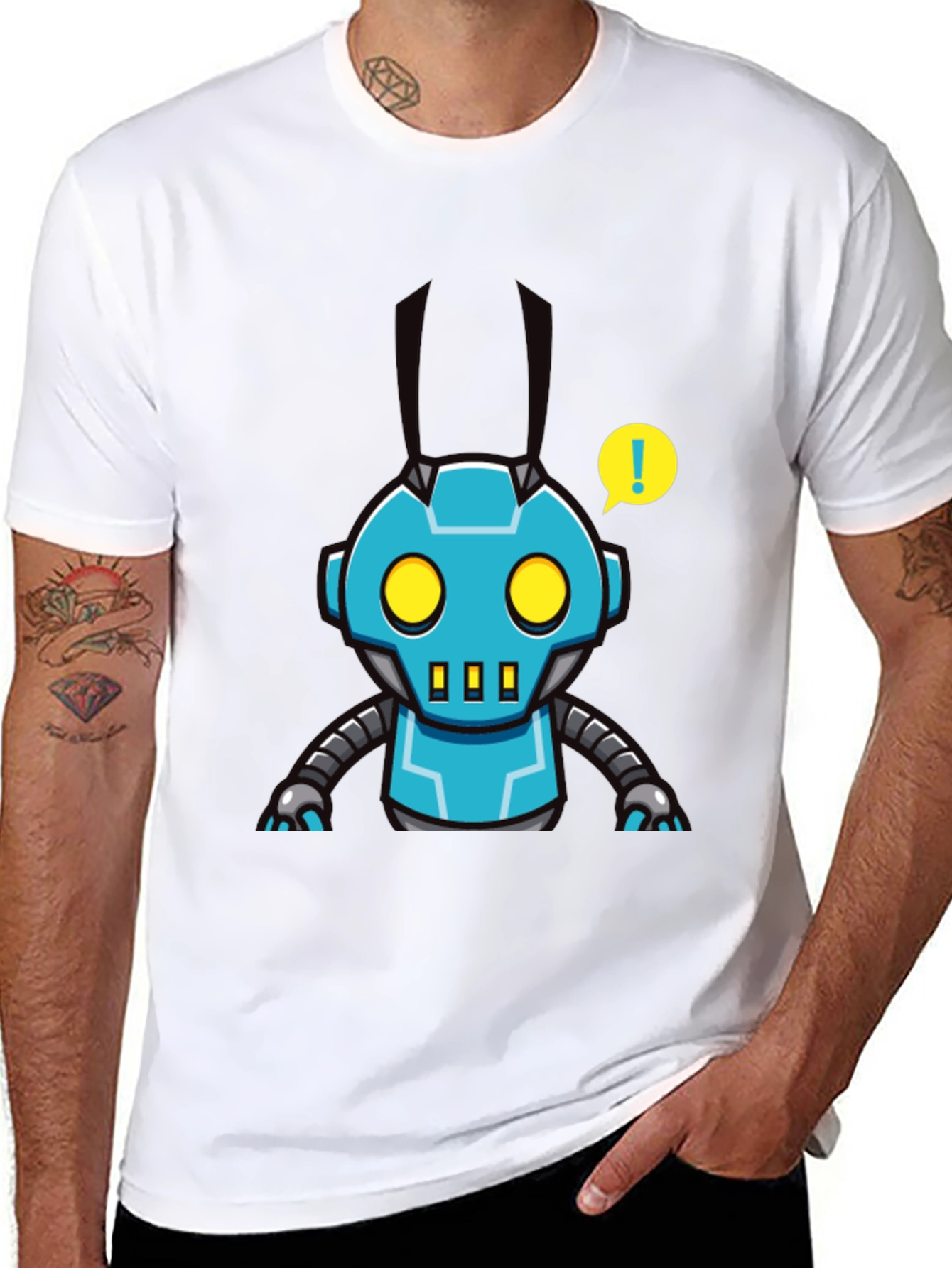 Robot Graphic T-Shirt - Cool Cartoon Design