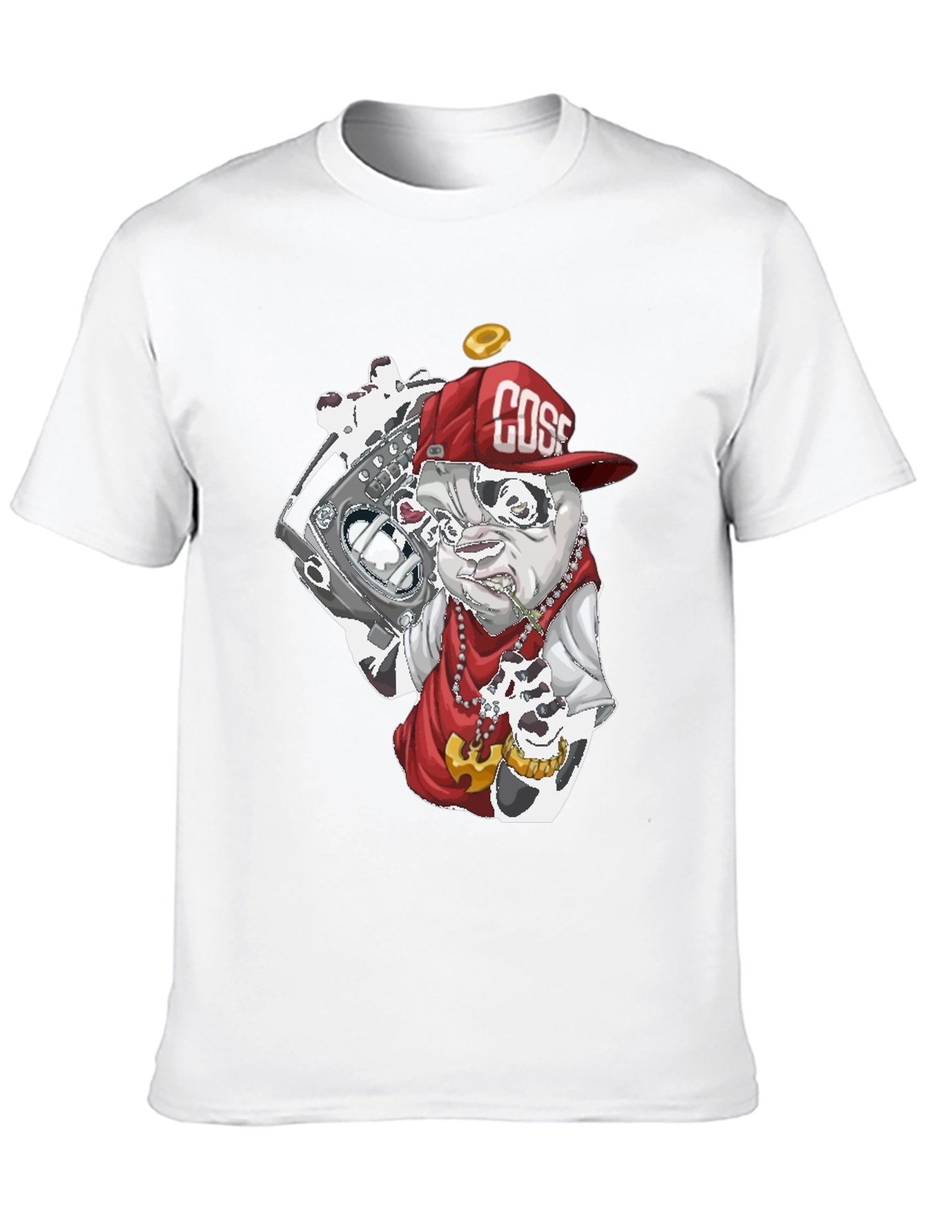Cool Bulldog Graphic Tee - Black Cotton Blend