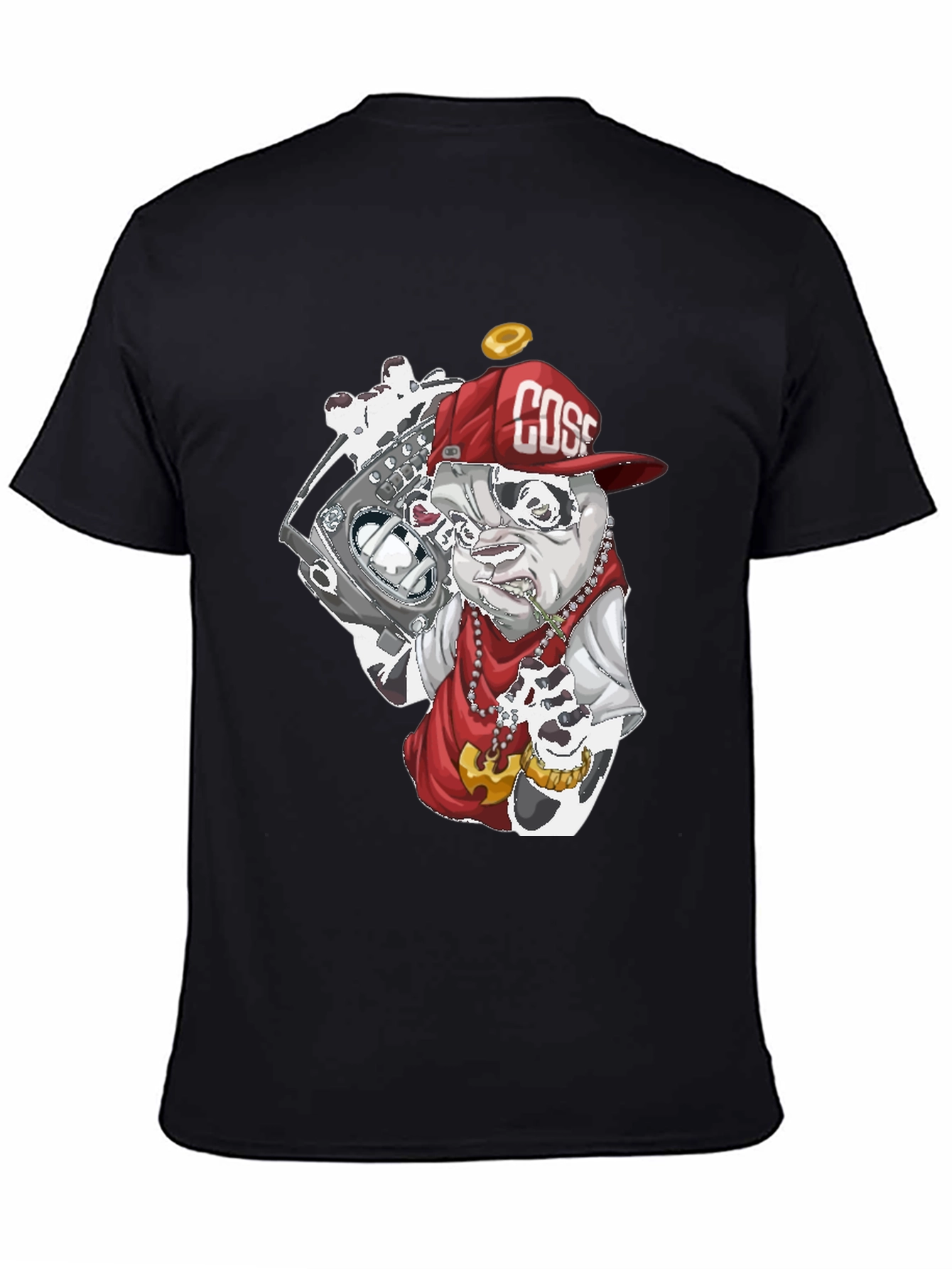 Cool Bulldog Graphic Tee - Black Cotton Blend