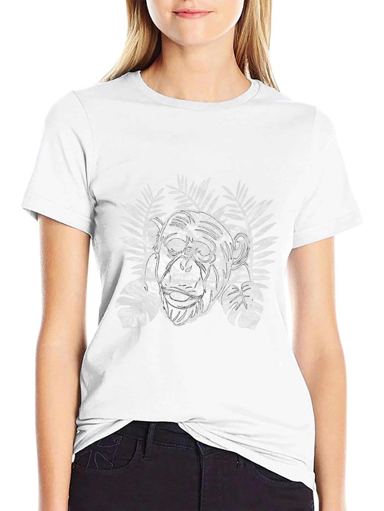Tropical Grunge Graphic Tee - Black Cotton Blend T-Shirt