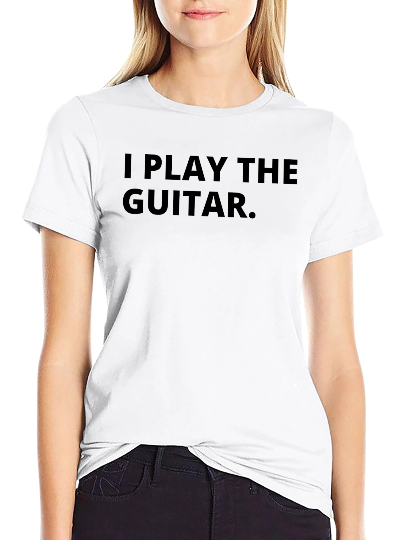 I Play The Guitar Graphic Tee - Black