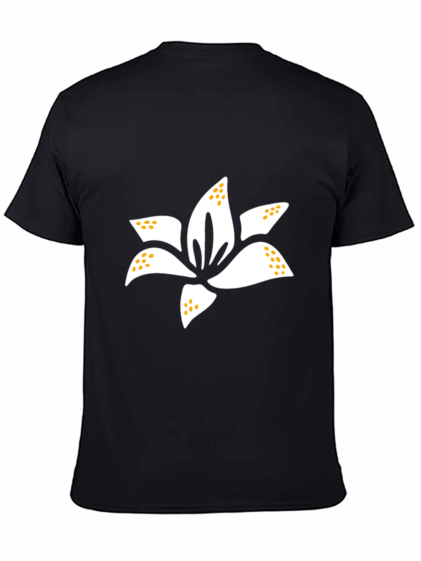 Lily Flower Graphic Tee - Mens Black T-Shirt