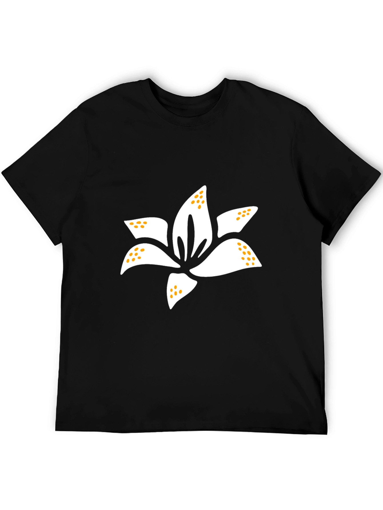 Lily Flower Graphic Tee - Mens Black T-Shirt
