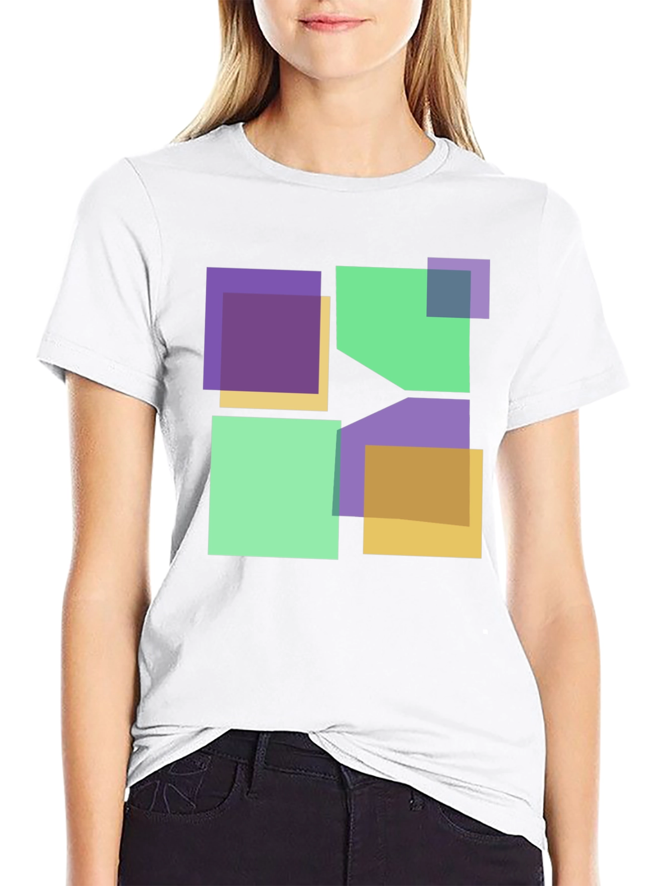 Geometric Squares Graphic T-Shirt