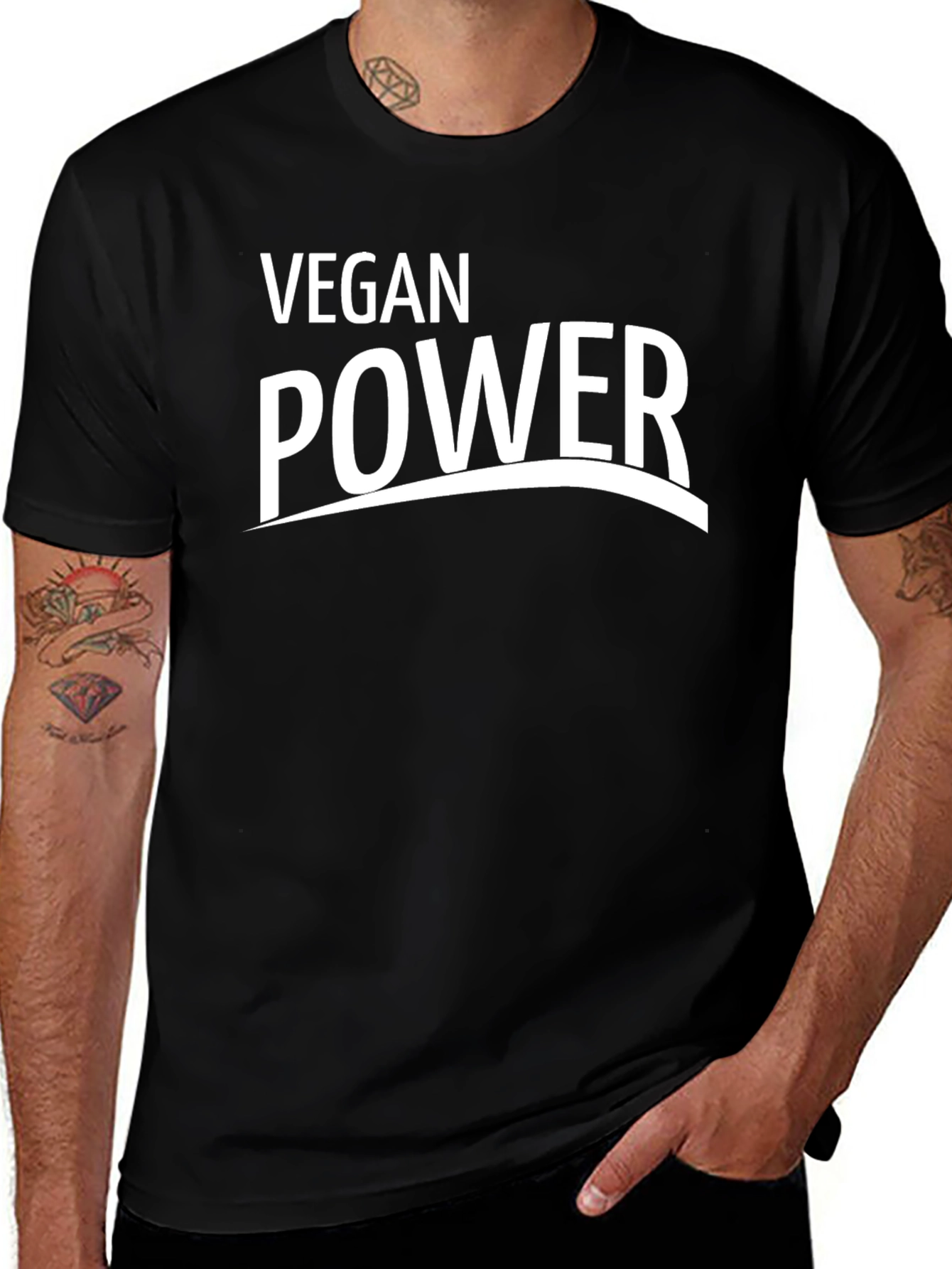Vegan Power Black T-Shirt - Bold Statement Tee