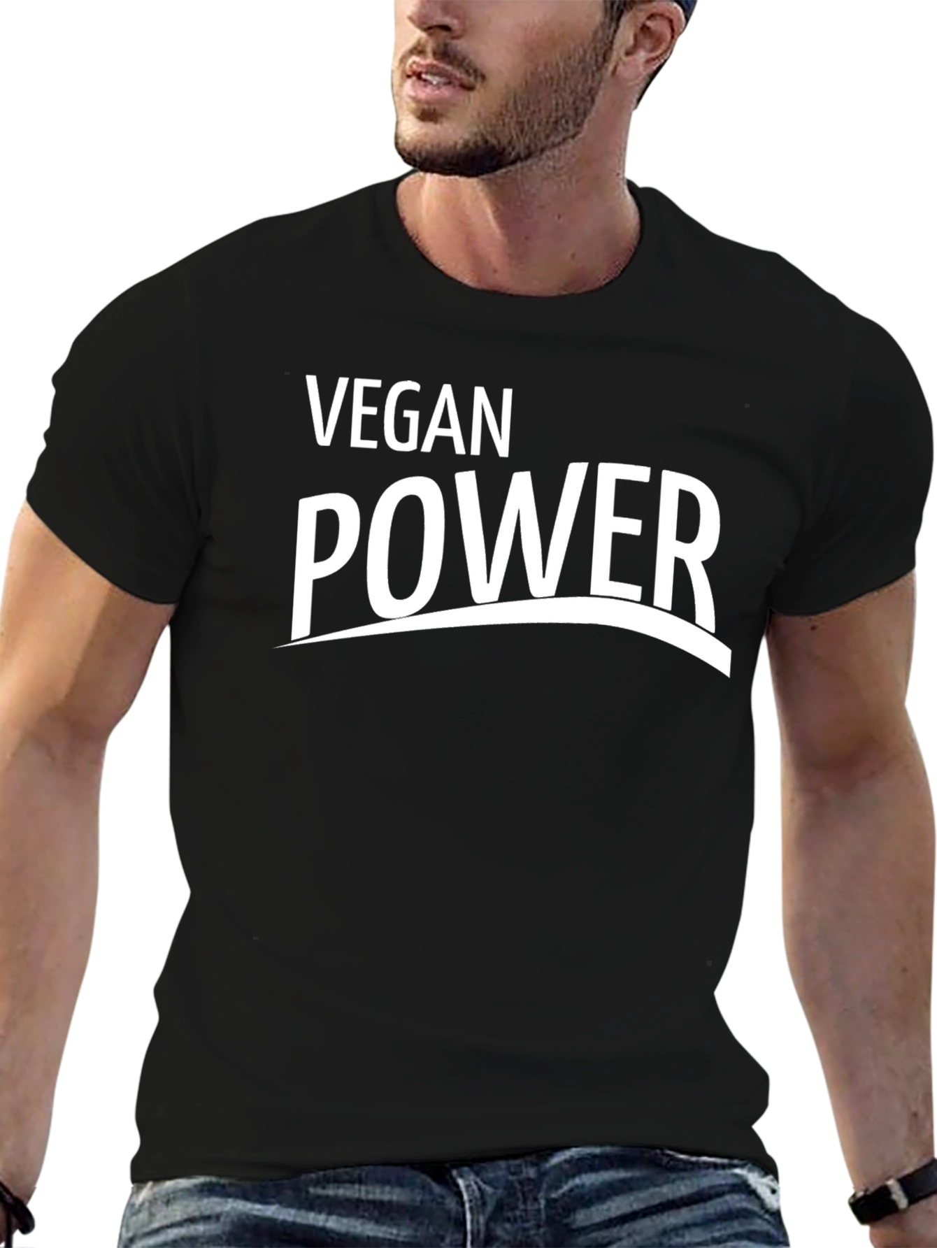 Vegan Power Black T-Shirt - Bold Statement Tee