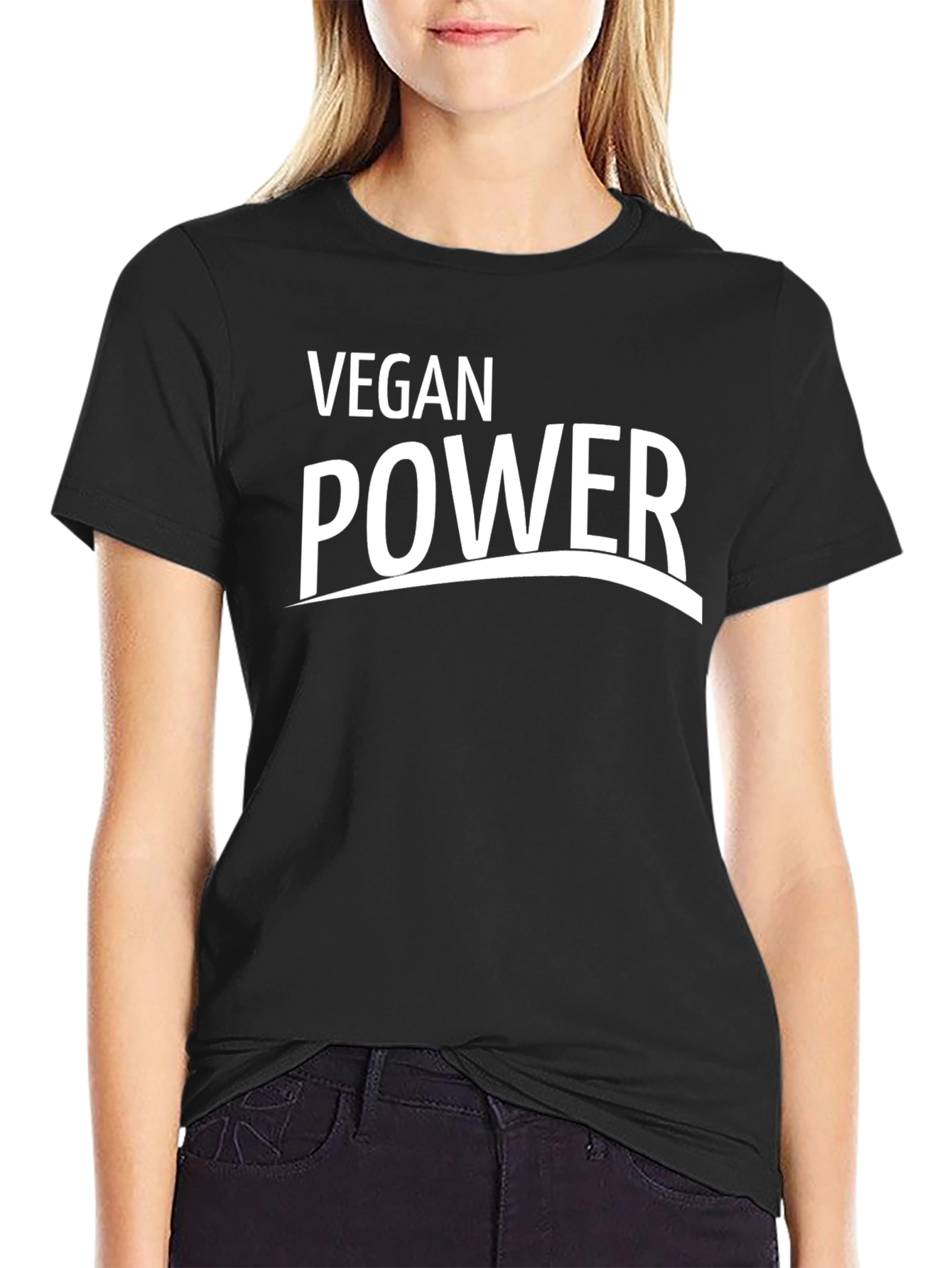 Vegan Power Black T-Shirt - Bold Statement Tee