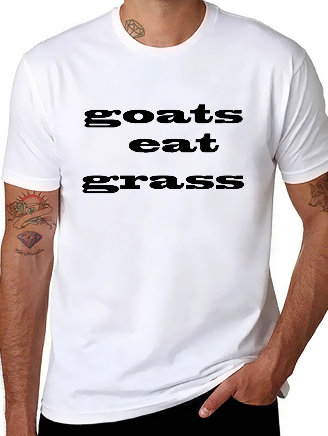 Goats Eat Grass Black Graphic Tee