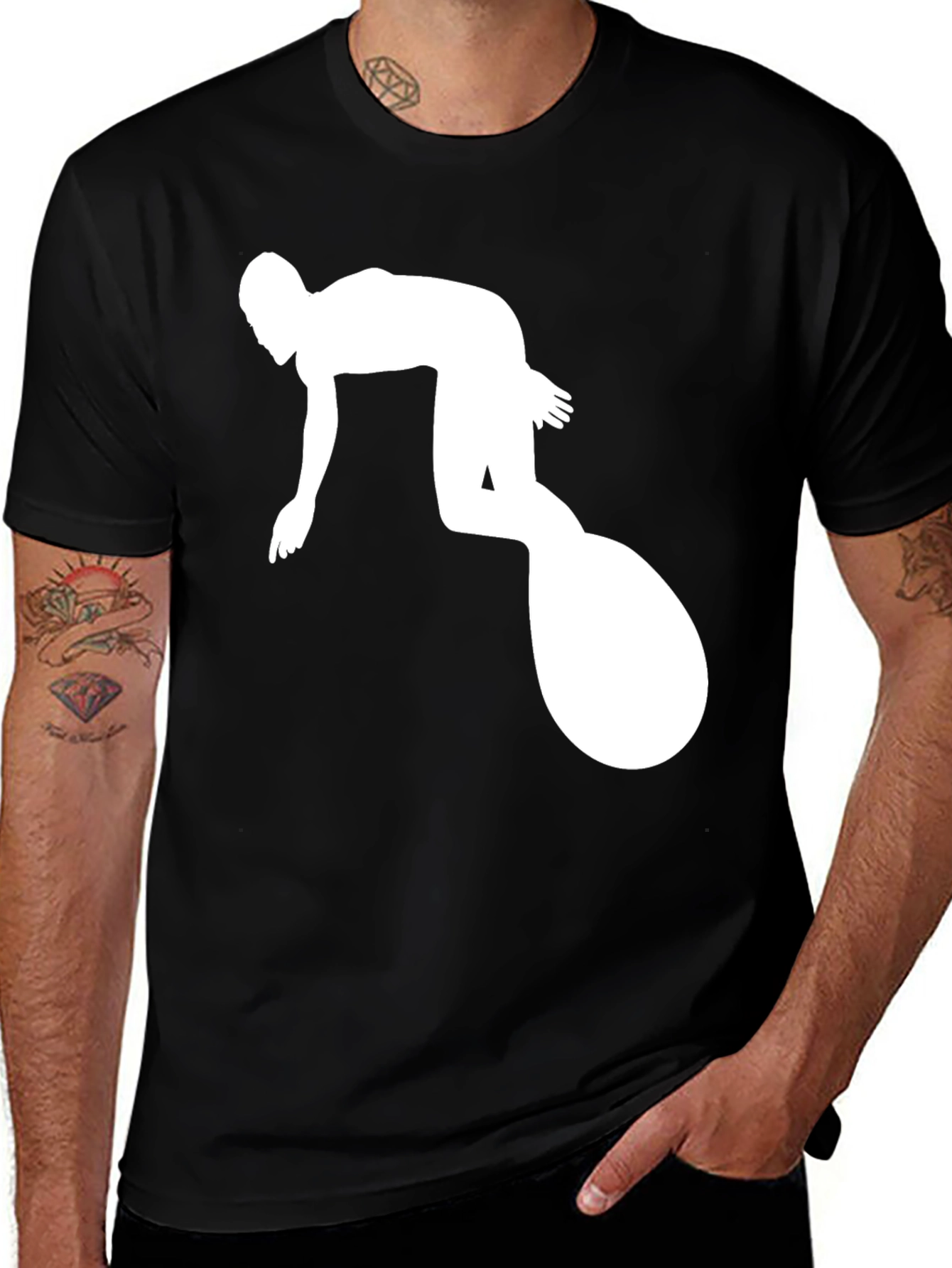 Surfer Silhouette Black T-Shirt