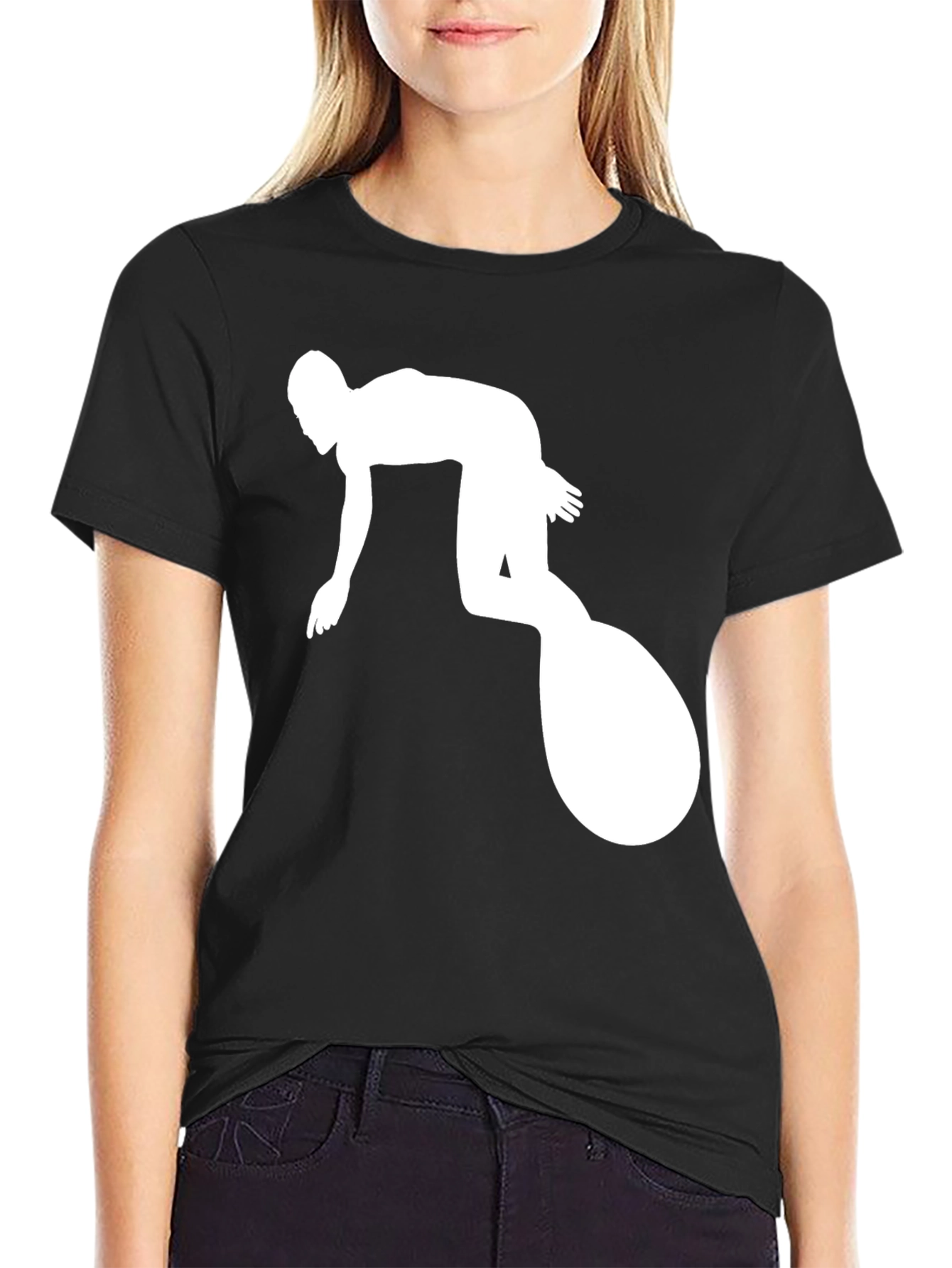 Surfer Silhouette Black T-Shirt