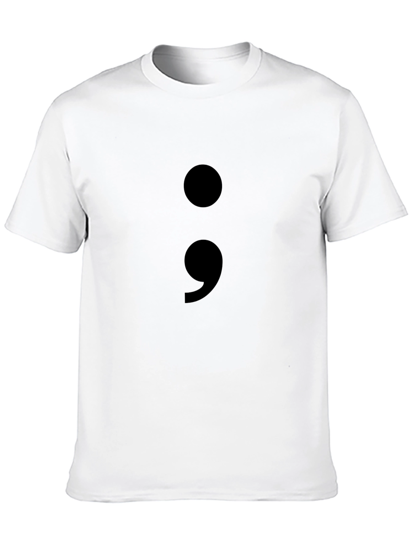 Semicolon Graphic Black T-Shirt - Mental Health Awareness