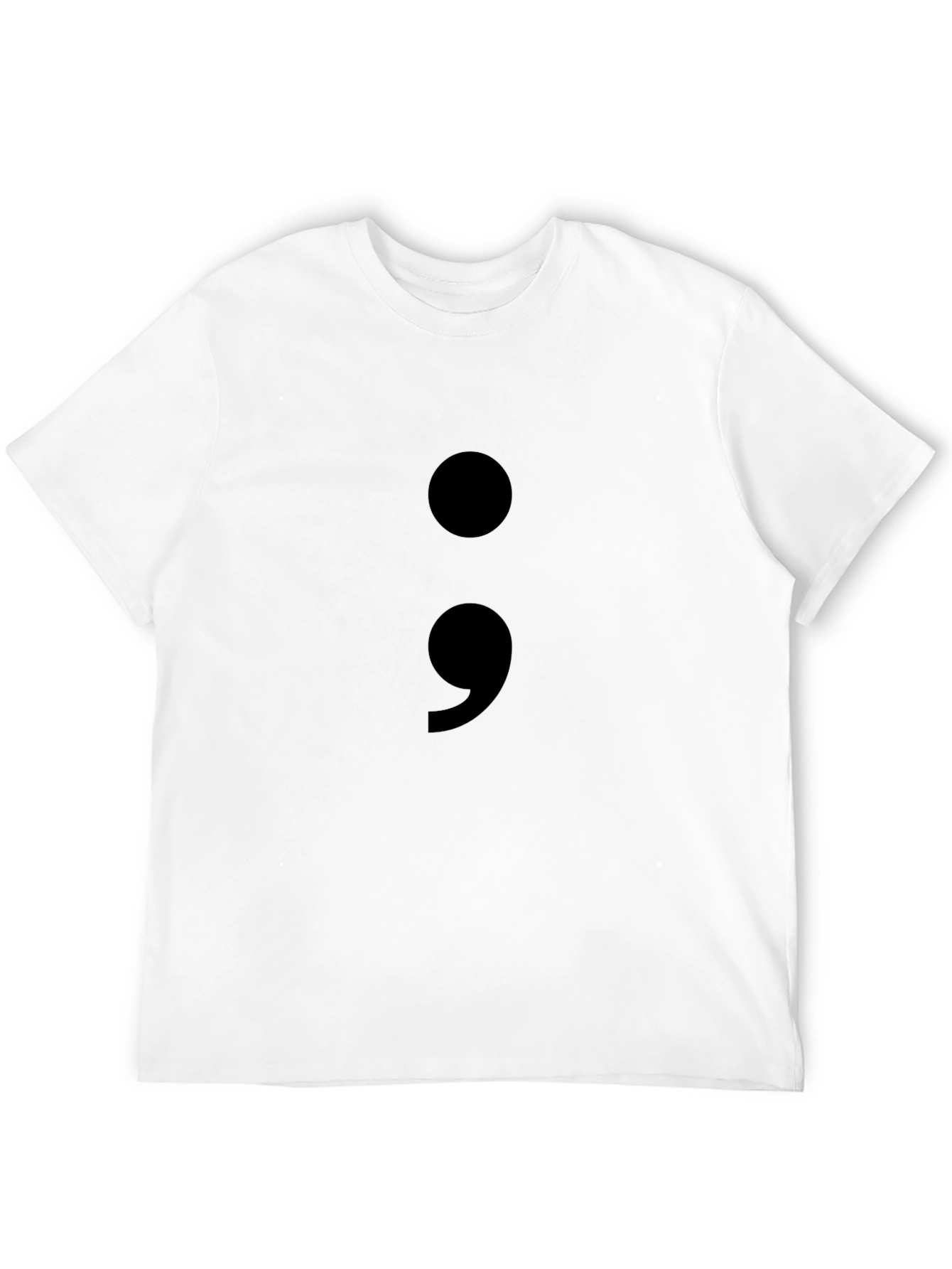 Semicolon Graphic Black T-Shirt - Mental Health Awareness