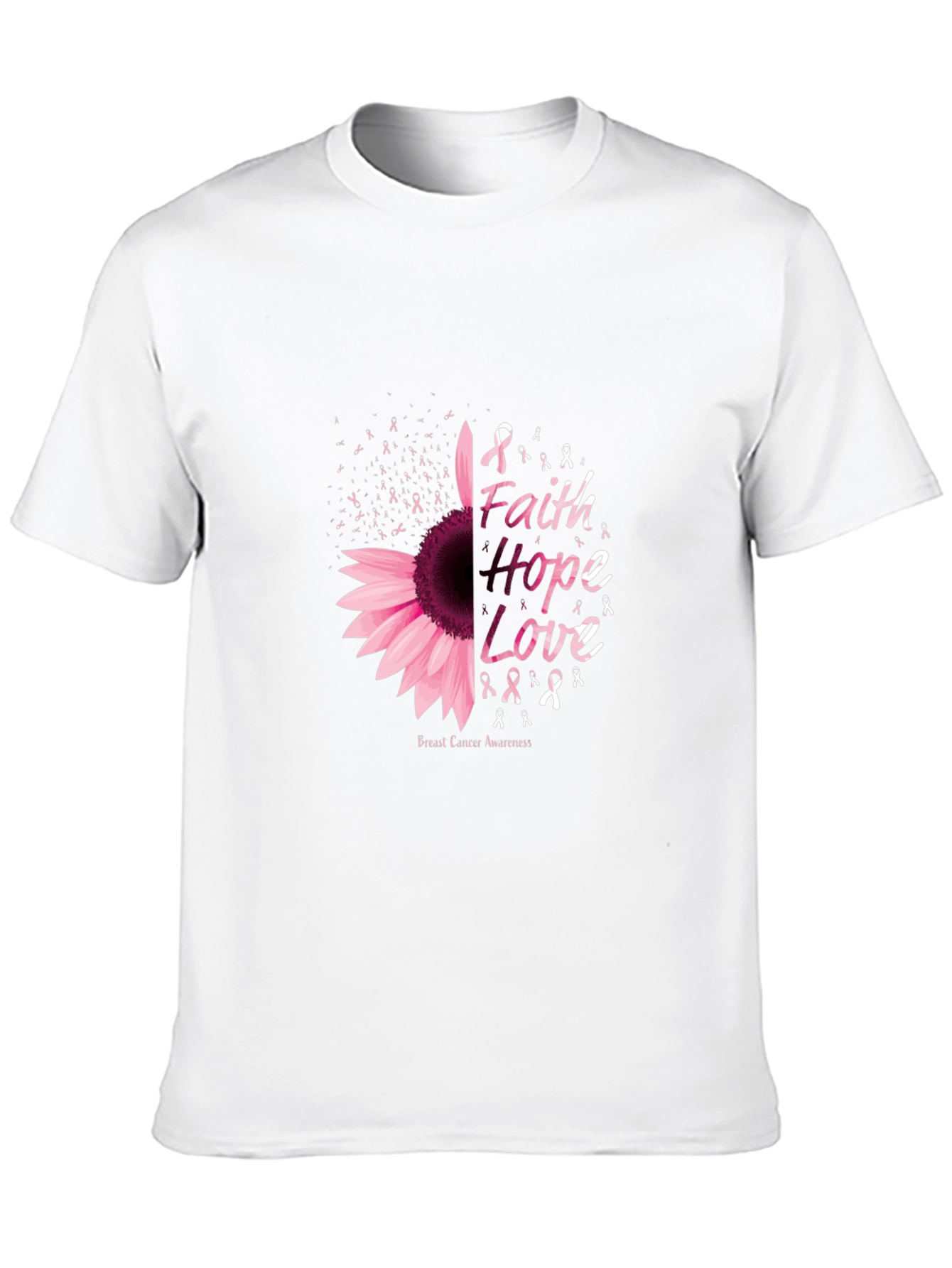 Faith Hope Love Breast Cancer Awareness T-Shirt